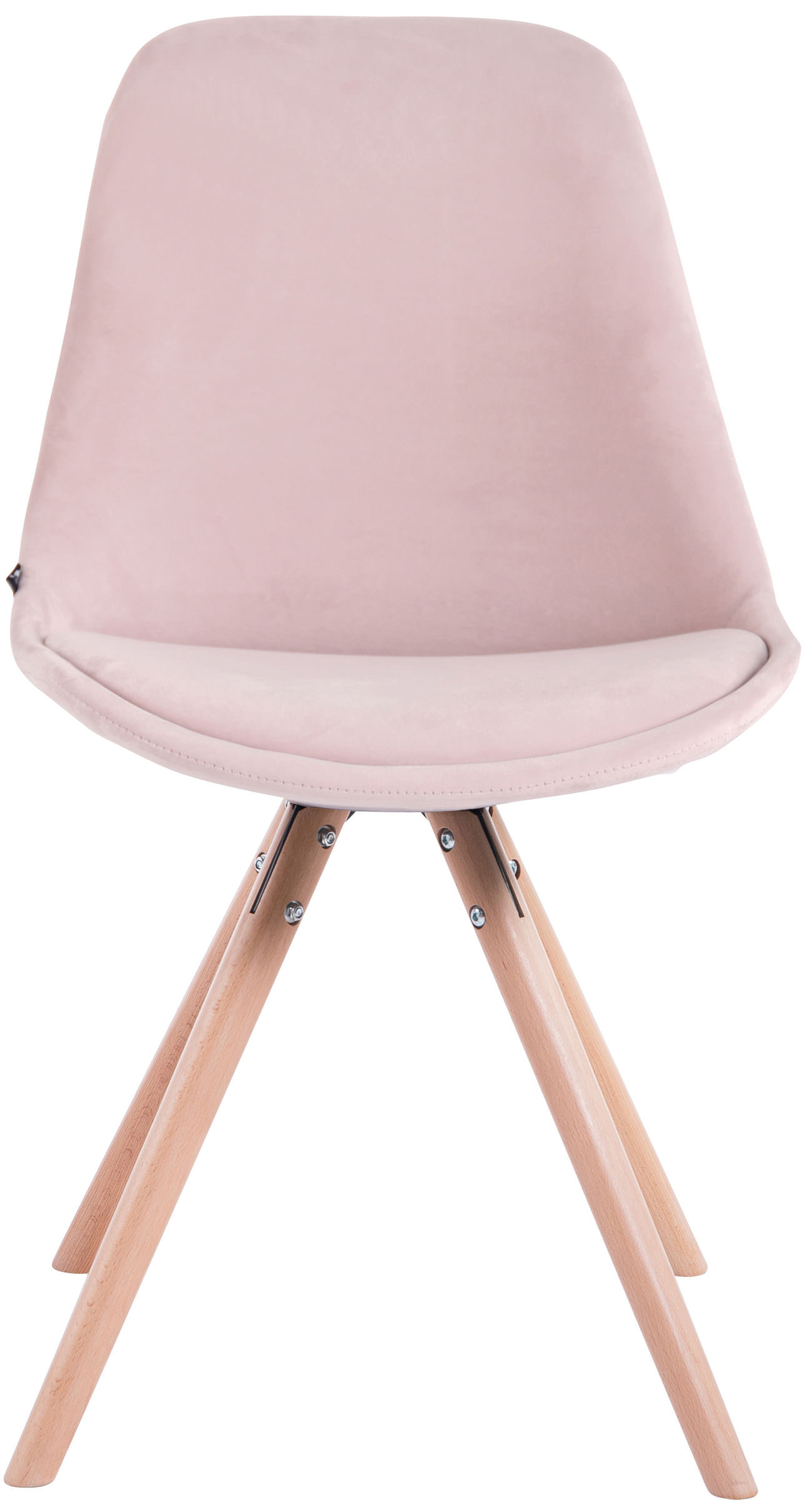 4er Set Stühle Toulouse Samt Rund natura, pink