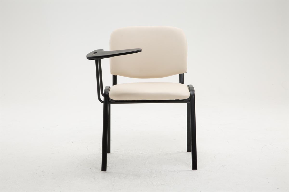 Stuhl Ken mit Klapptisch Kunstleder, creme