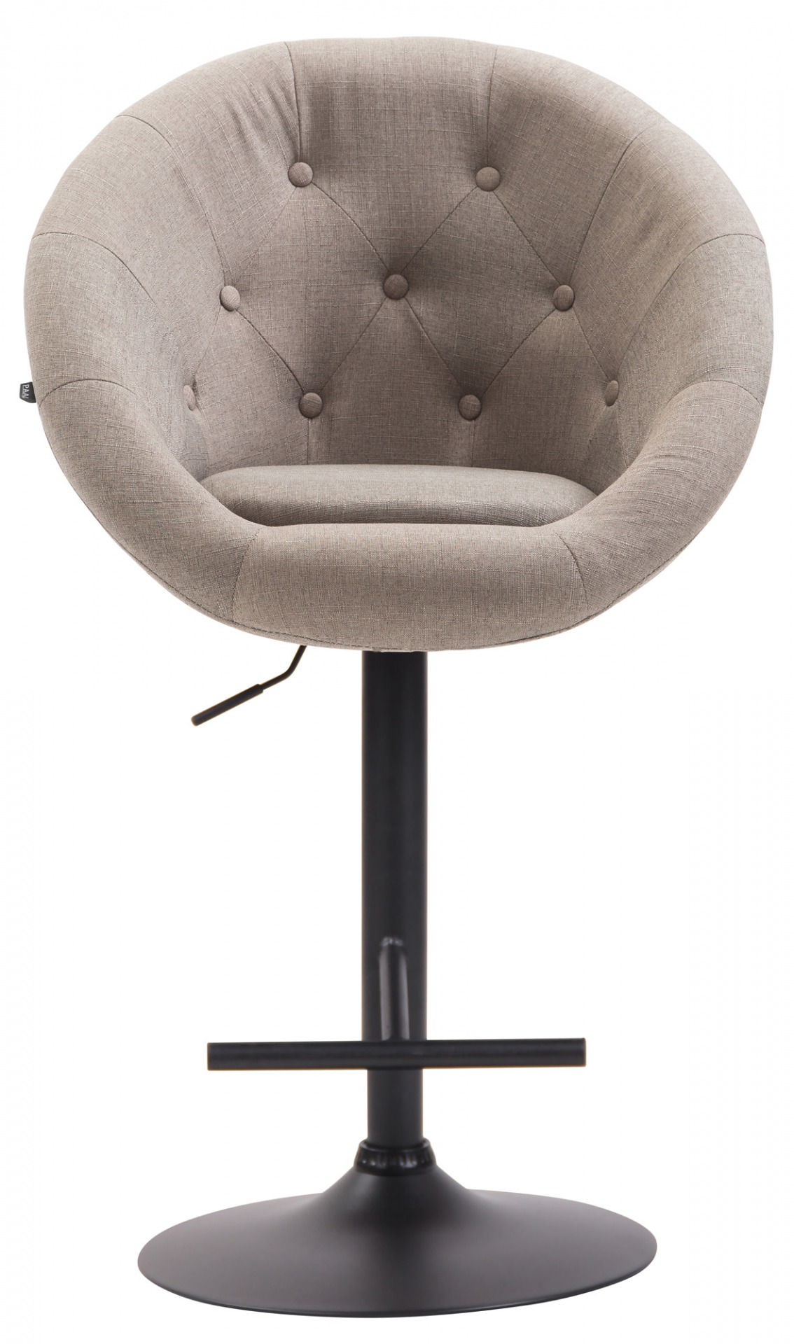 Barhocker London V2 Stoff schwarz, taupe