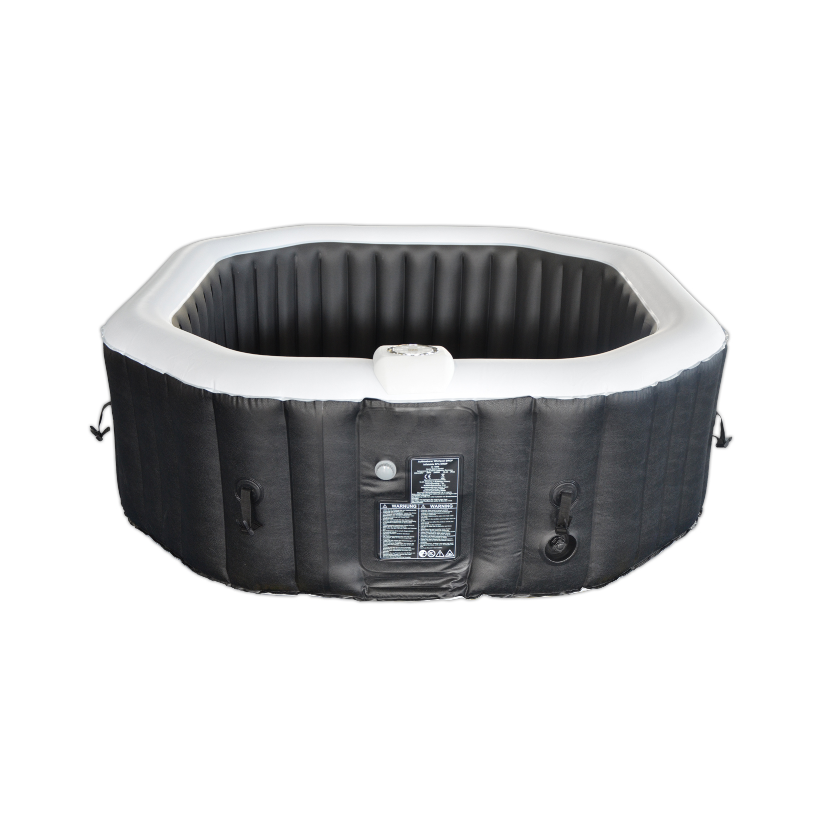Outdoor Whirlpool DROP inkl. Kissen, Getränkehalter und Sonnendach - ⌀185 cm Schwarz