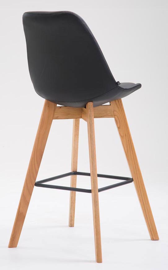 2er Set Barhocker Metz Kunstleder natura, schwarz