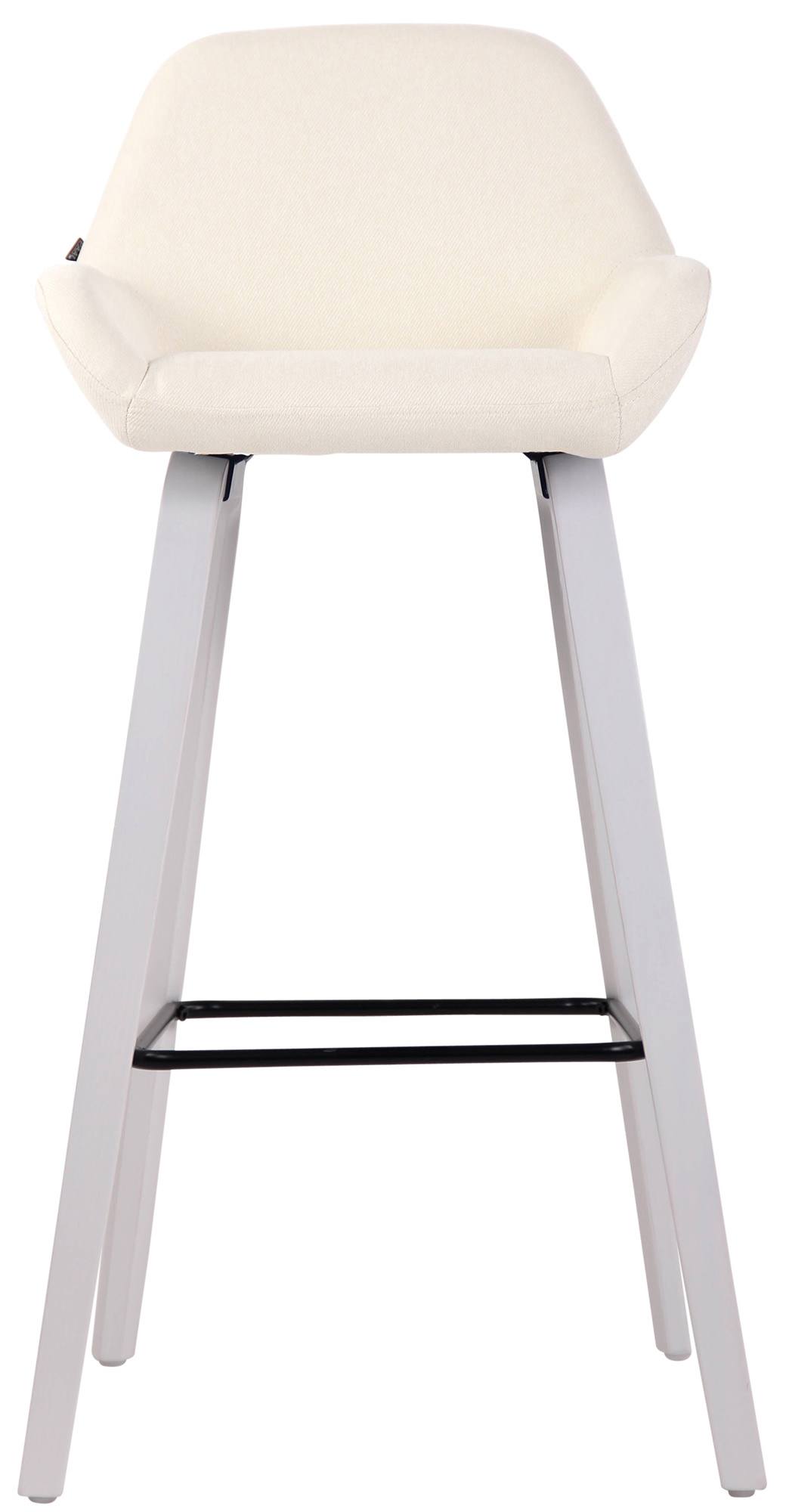 Barhocker Newnan Stoff 4-Fuß Gestell weiß (eiche), creme