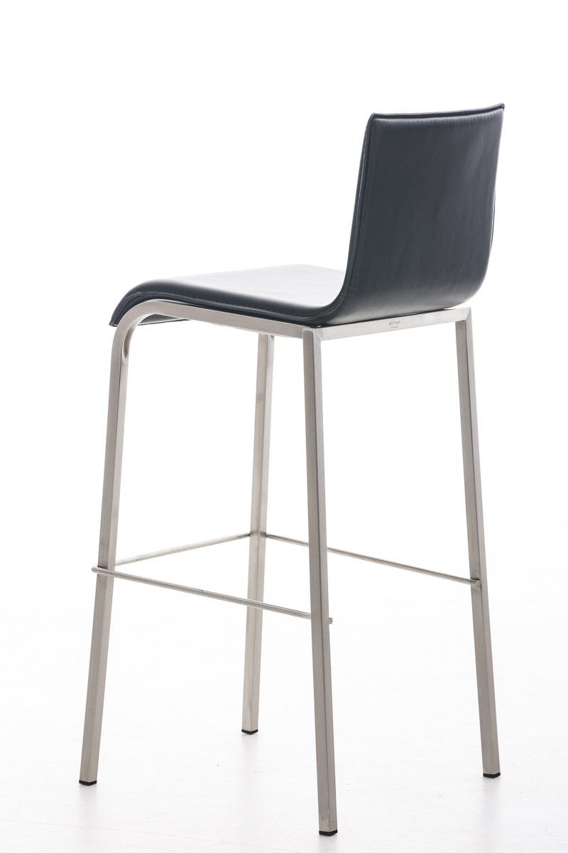 Barhocker Avola Leder Flach E78, schwarz