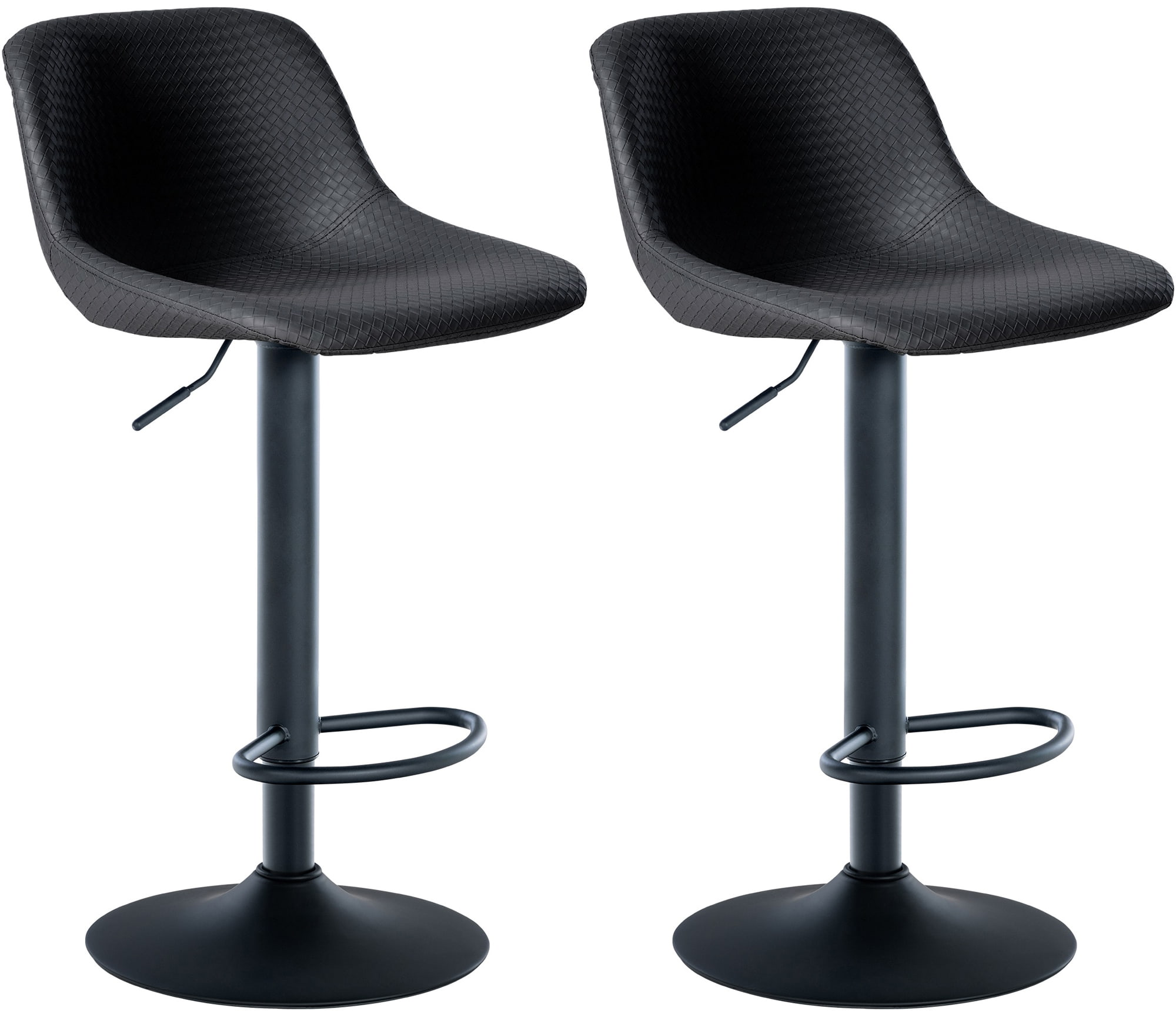 2er Set Barhocker Loft Kunstleder, schwarz