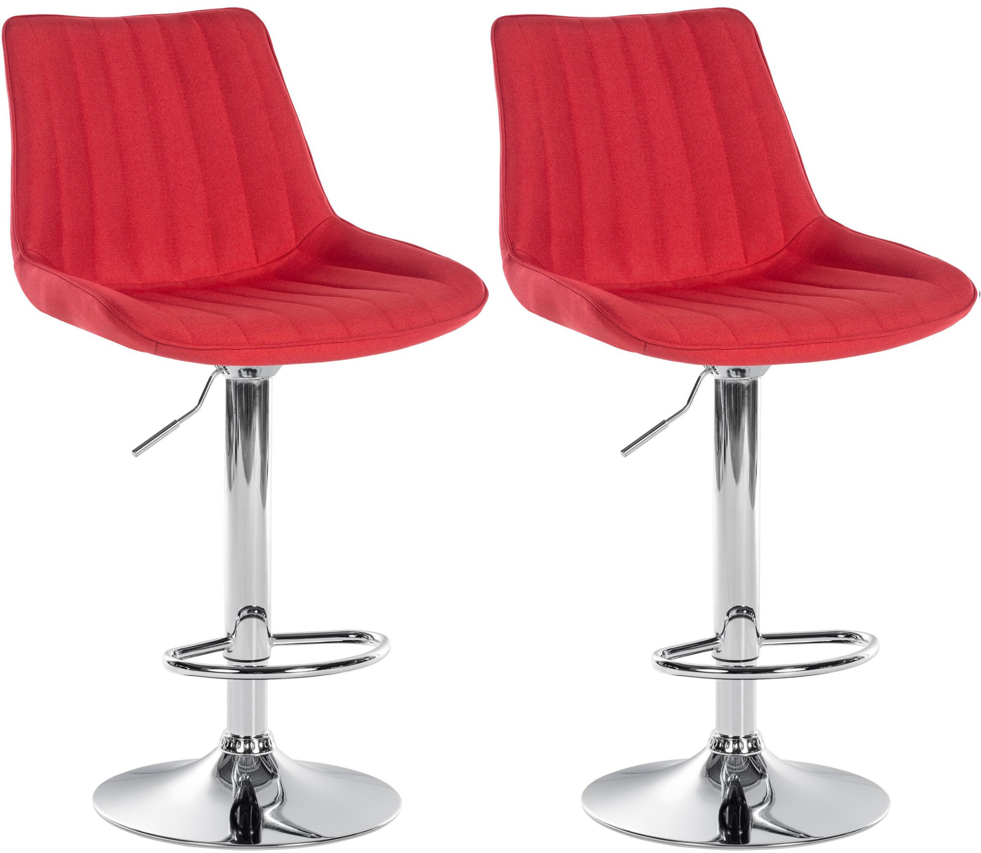 2er Set Barhocker Toni Stoff chrom, rot