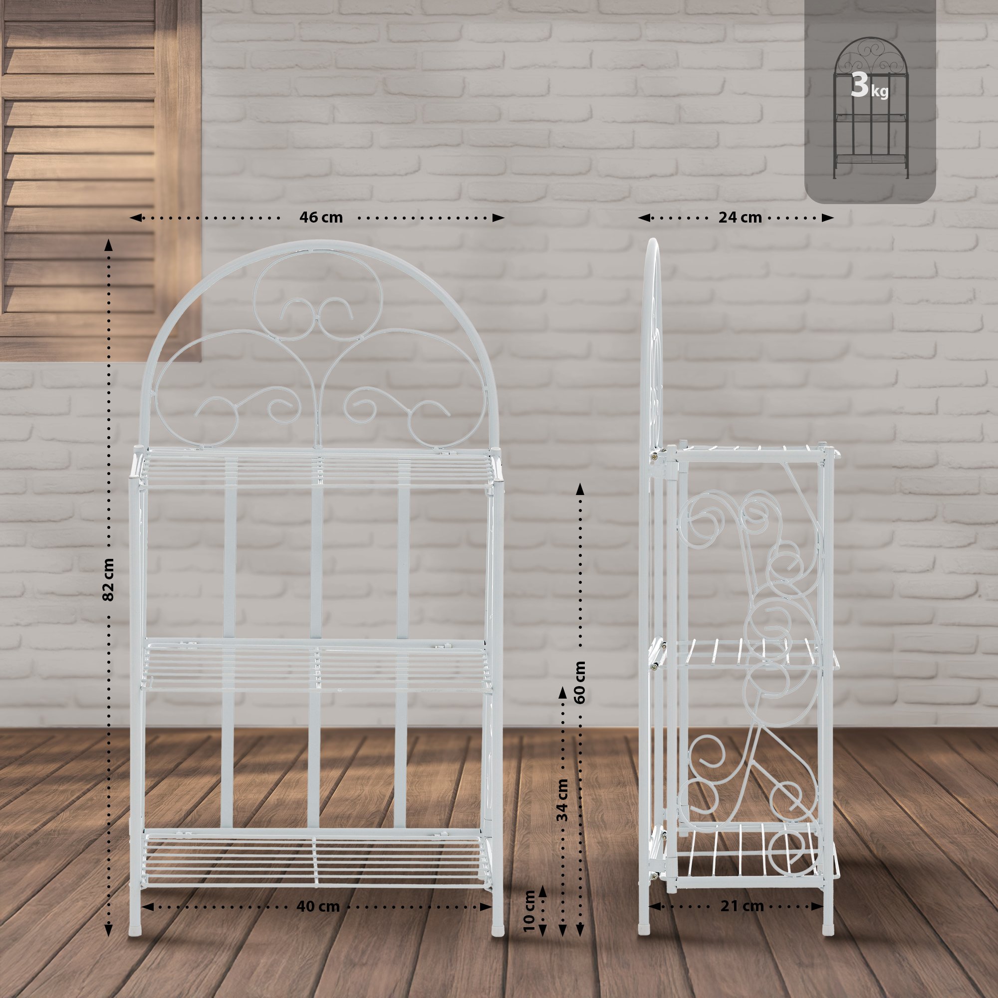 Standregal Rosa, weiß