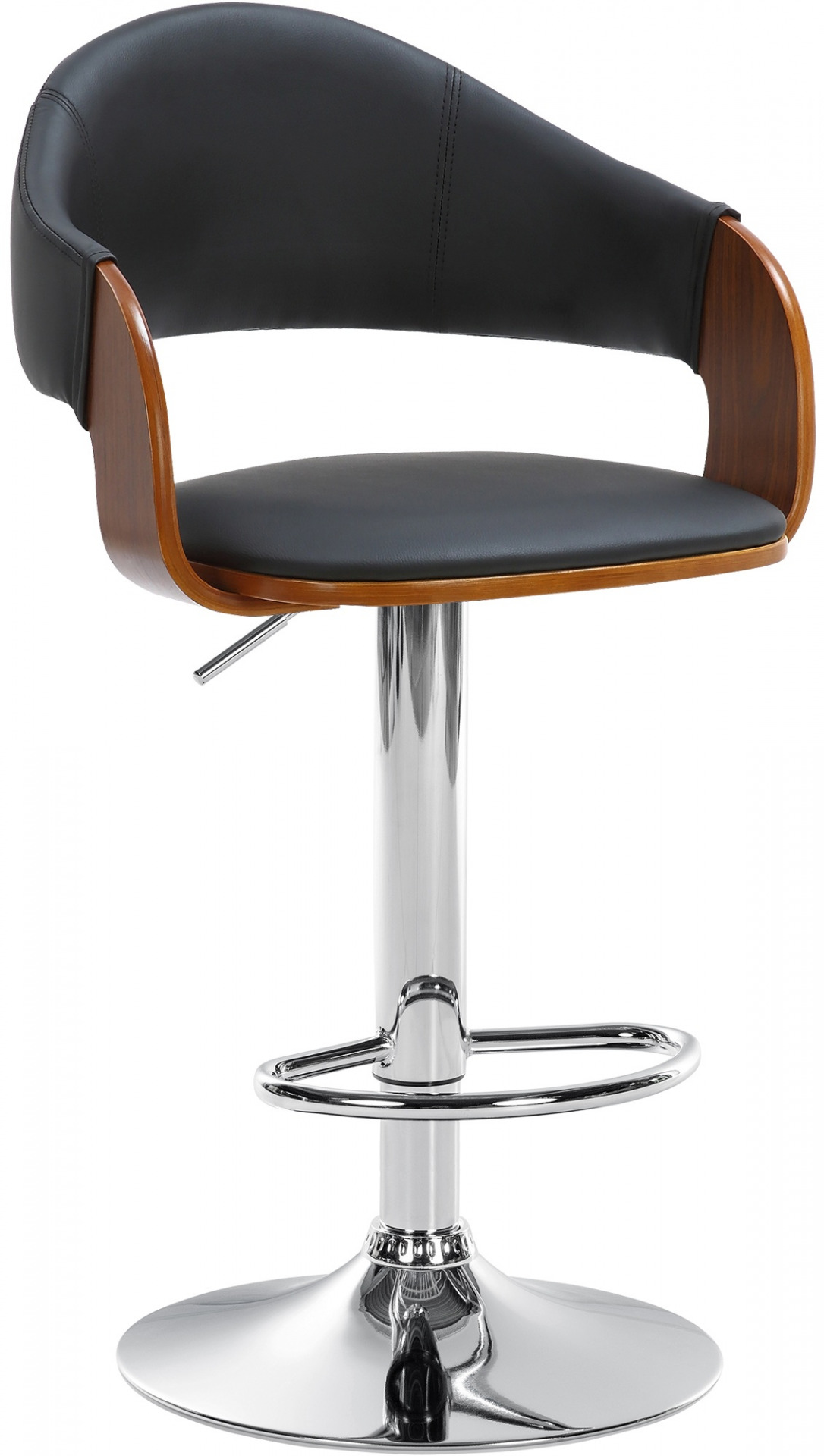 2er Set Barhocker Nilse Kunstleder chrom, walnuss/schwarz