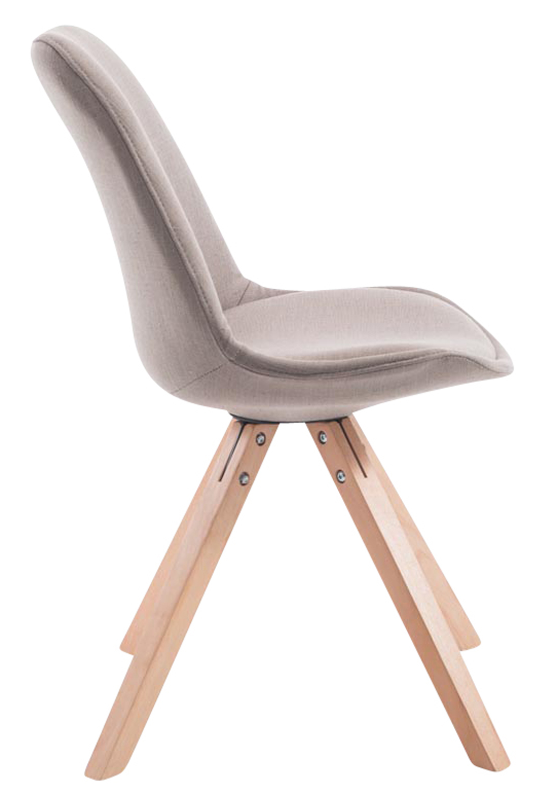 4er Set Besucherstuhl Toulouse Stoff Square Natura, taupe