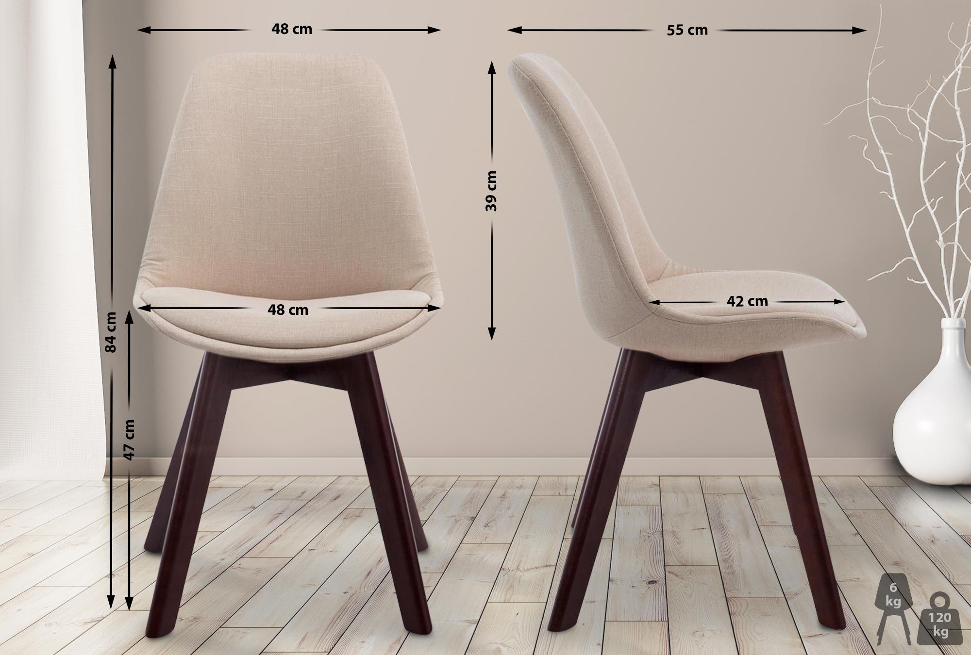 Besucherstuhl Borneo V2 Walnuss Stoff, creme