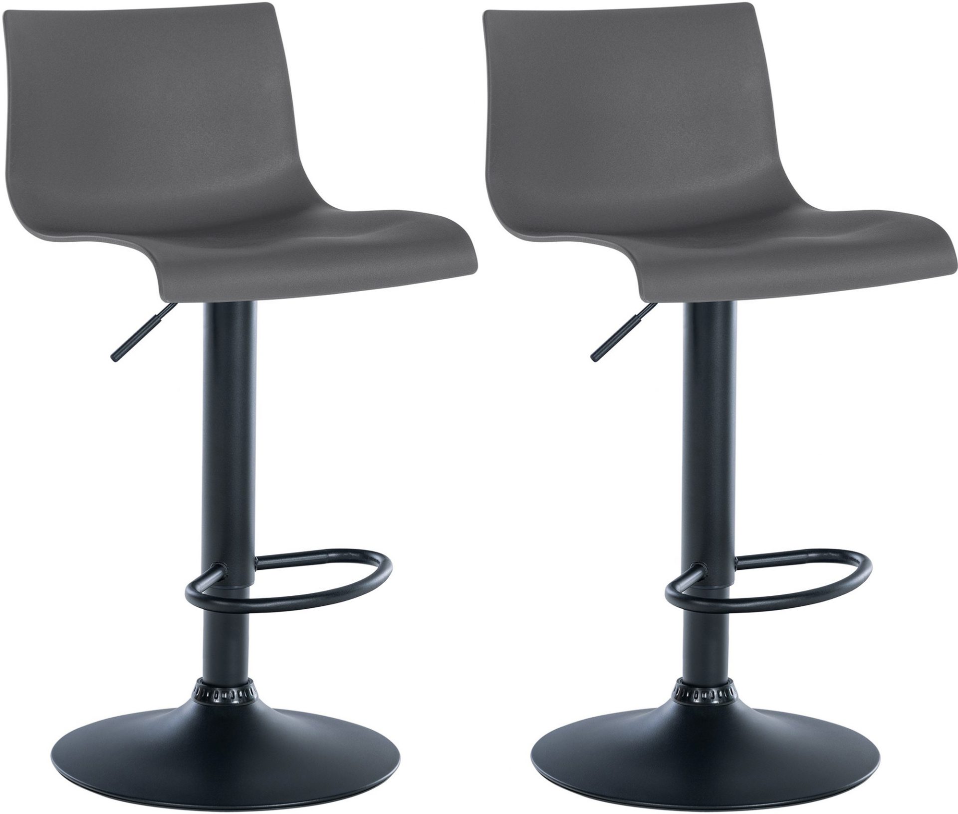 2er Set Barhocker Branford Kunststoff, grau