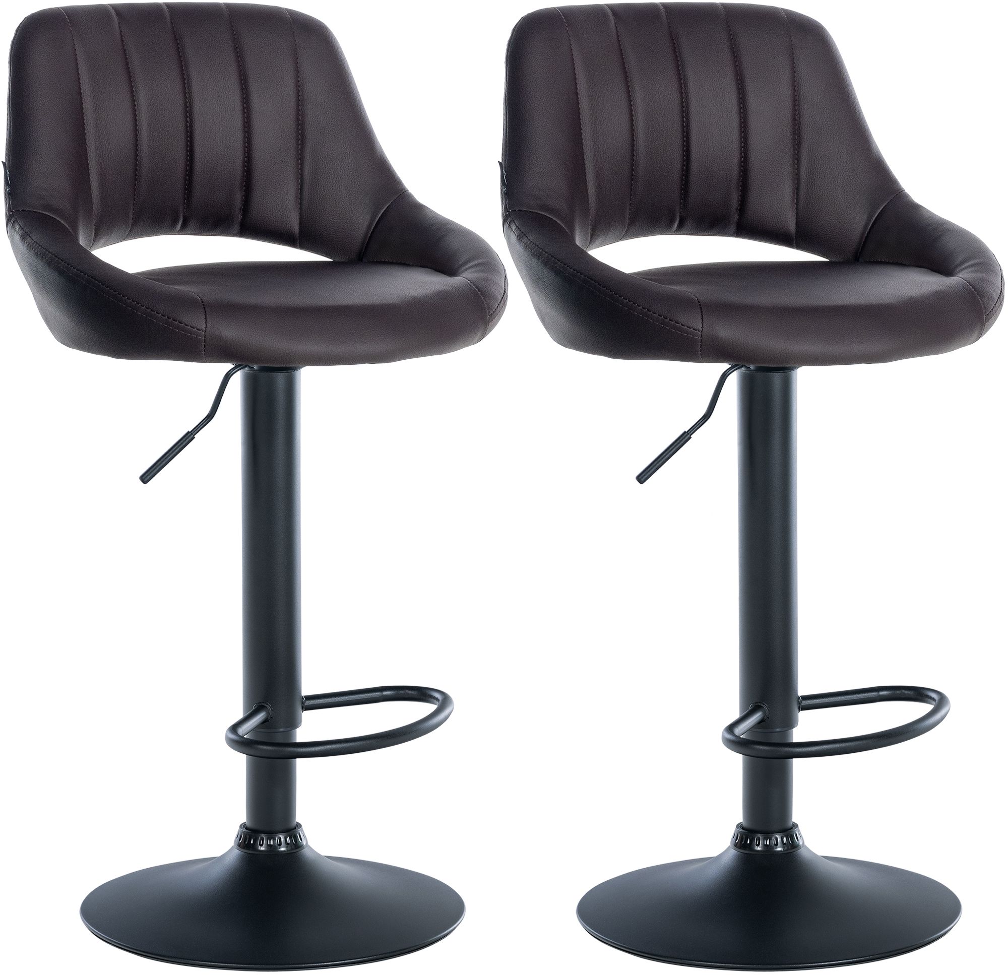 2er Set Barhocker Milet Kunstleder B, braun