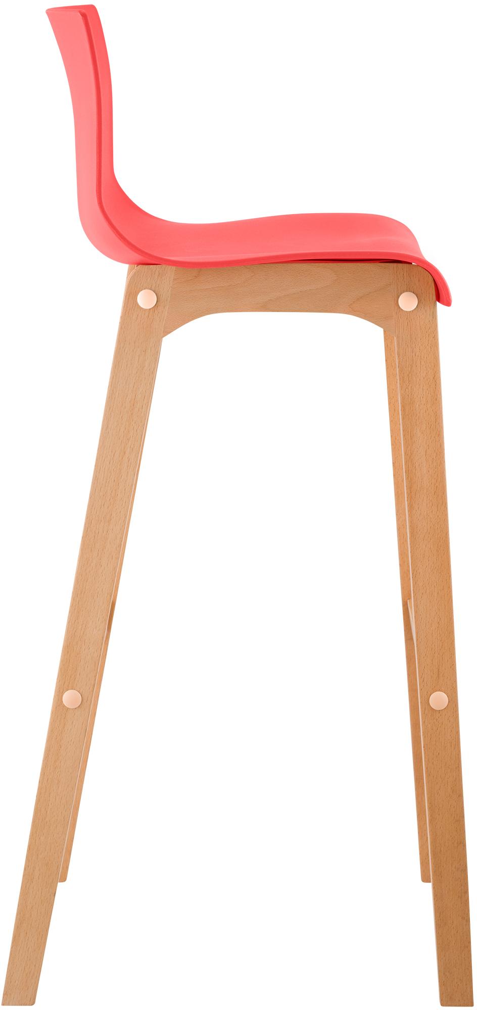 Barhocker Hoover Natura 4-Fuß Gestell, rot