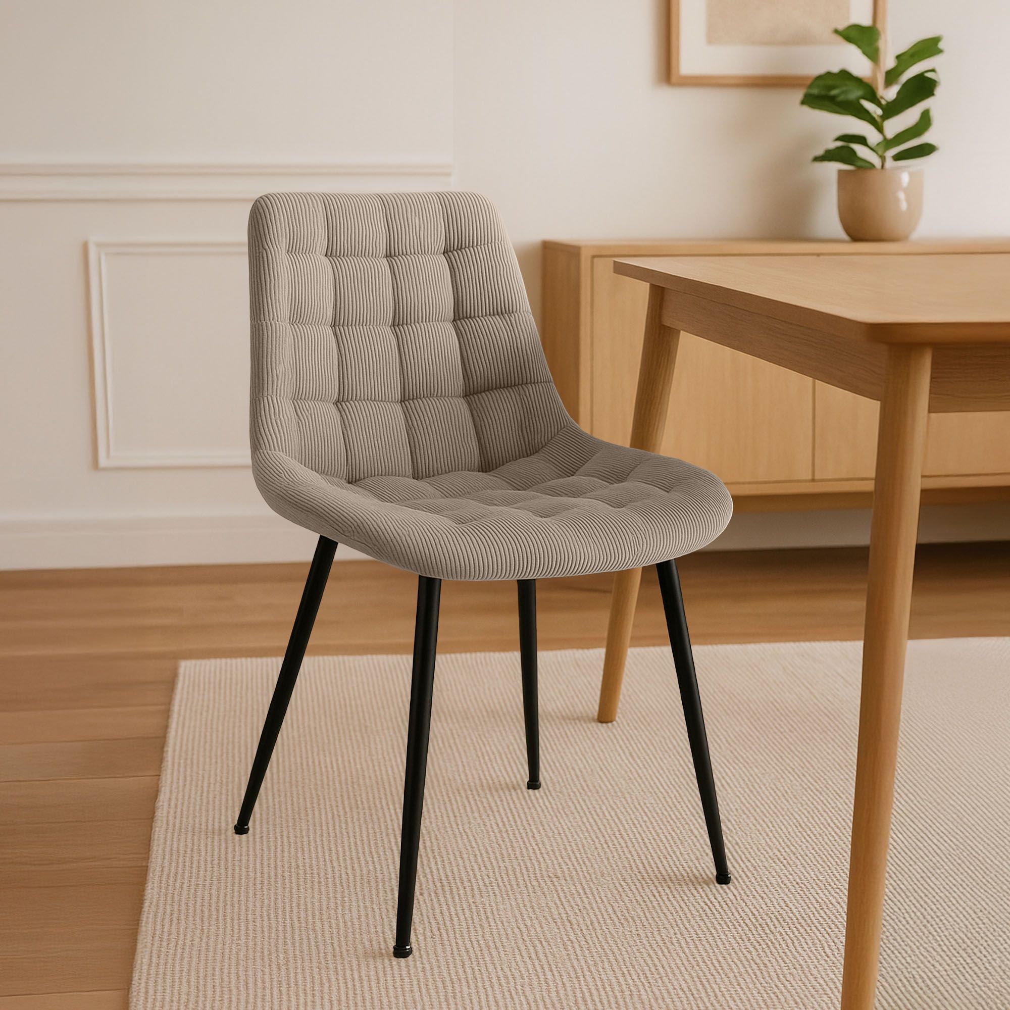 Esszimmerstuhl Sardna Cord, taupe