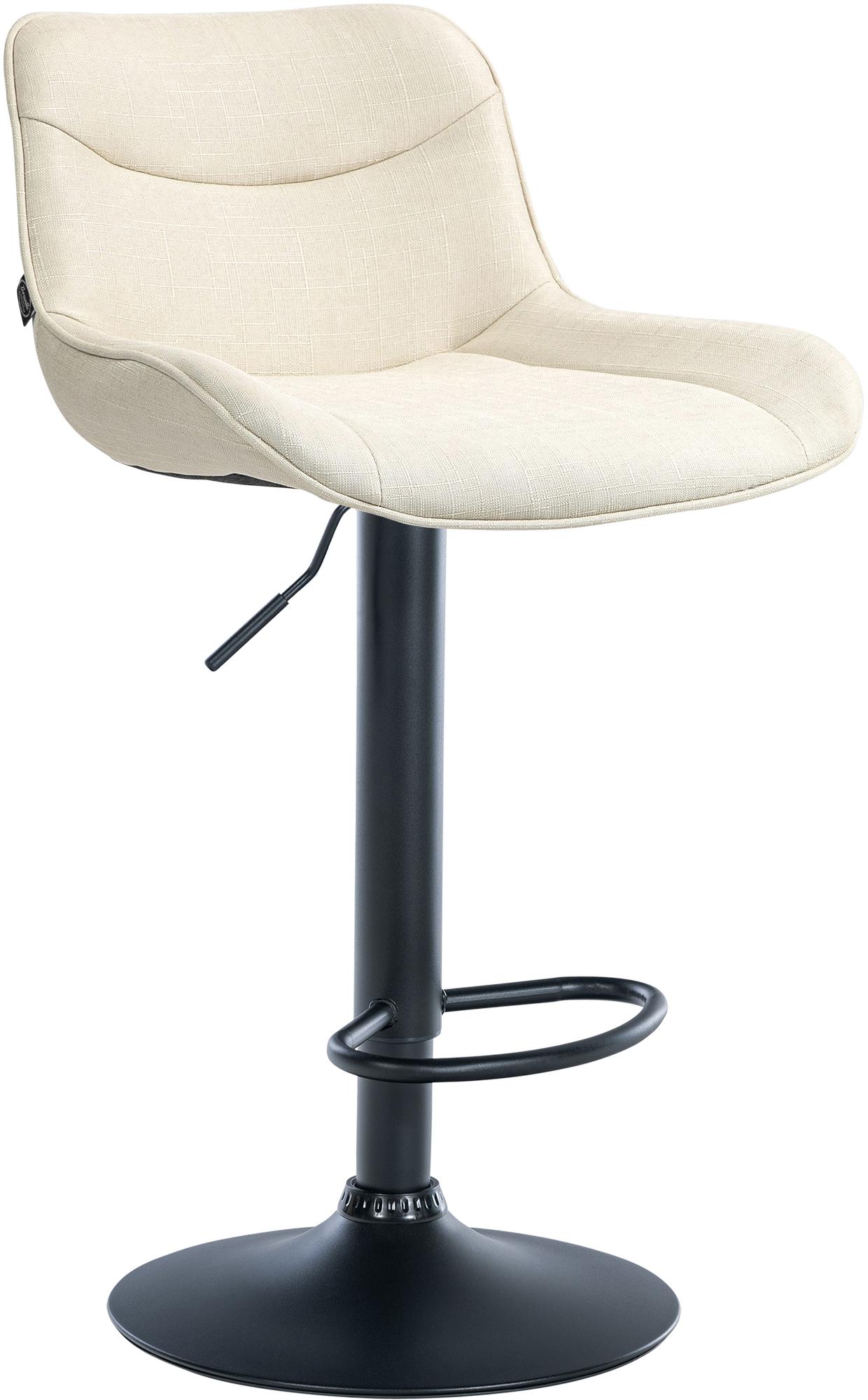 Barhocker Vonore Stoff schwarz, creme
