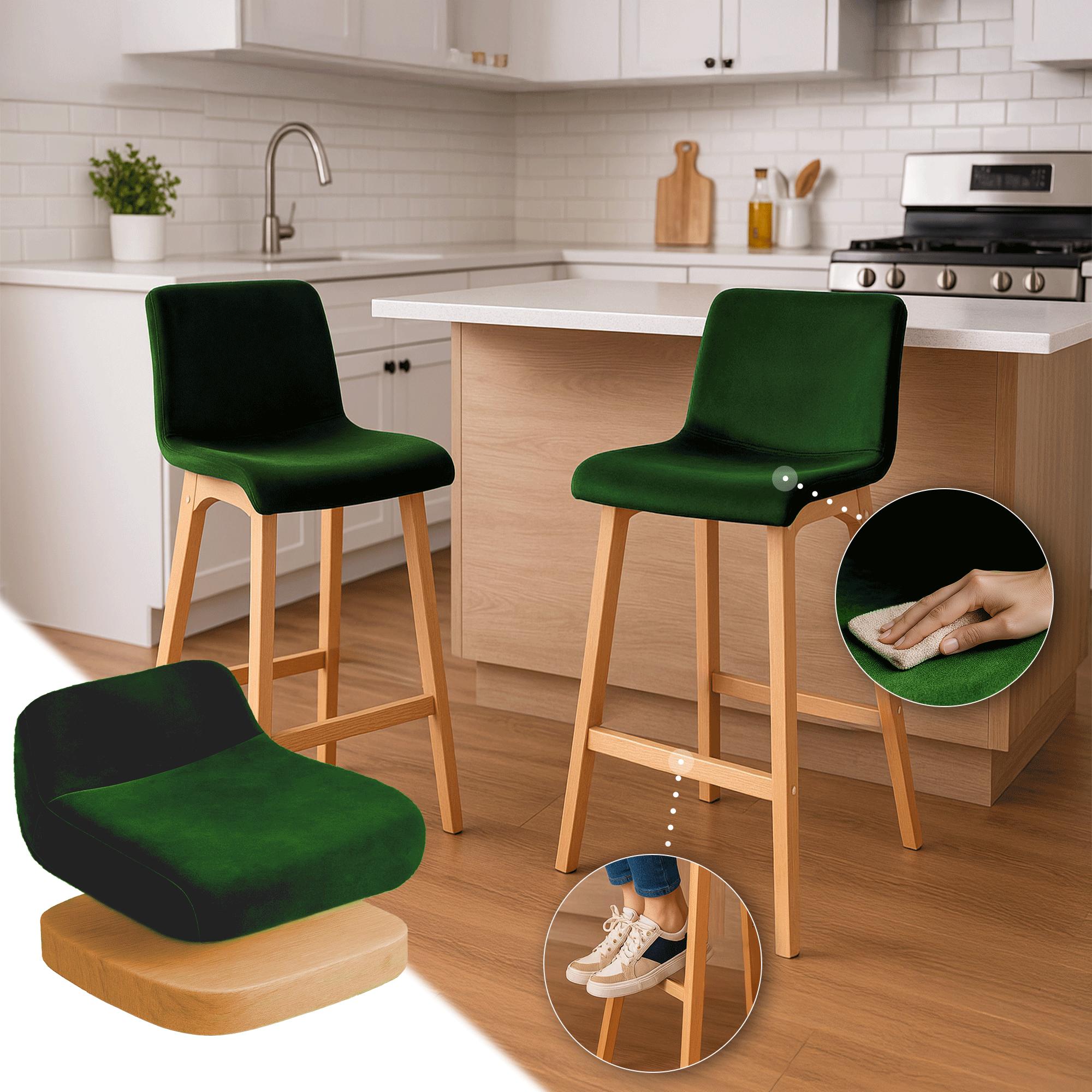 Barhocker Hoover Samt Natura, grün