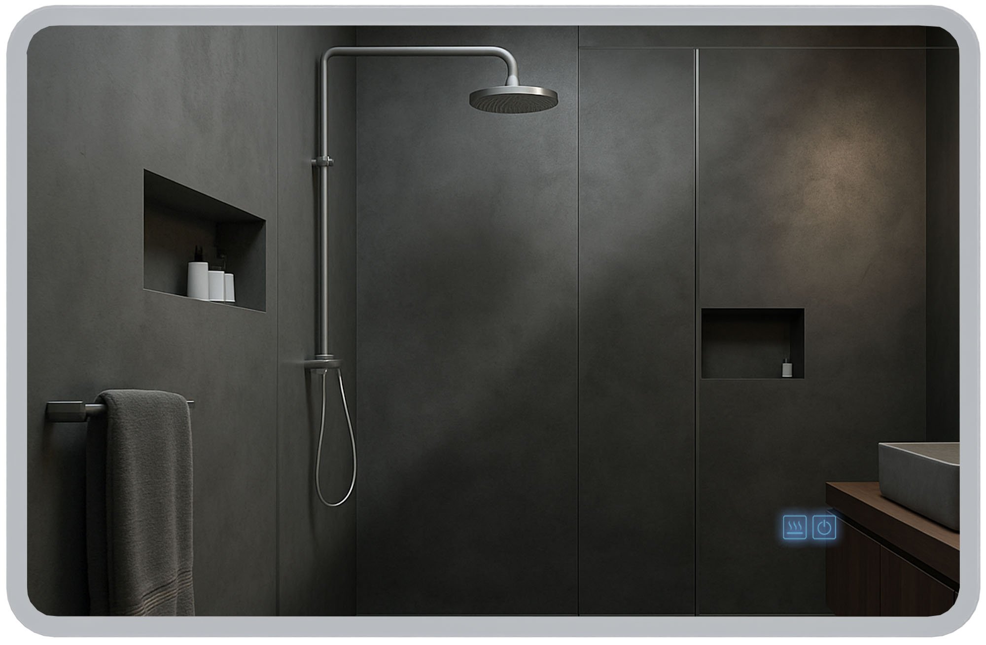 Badspiegel Jericho 70x100 mit Bluetooth, klarglas