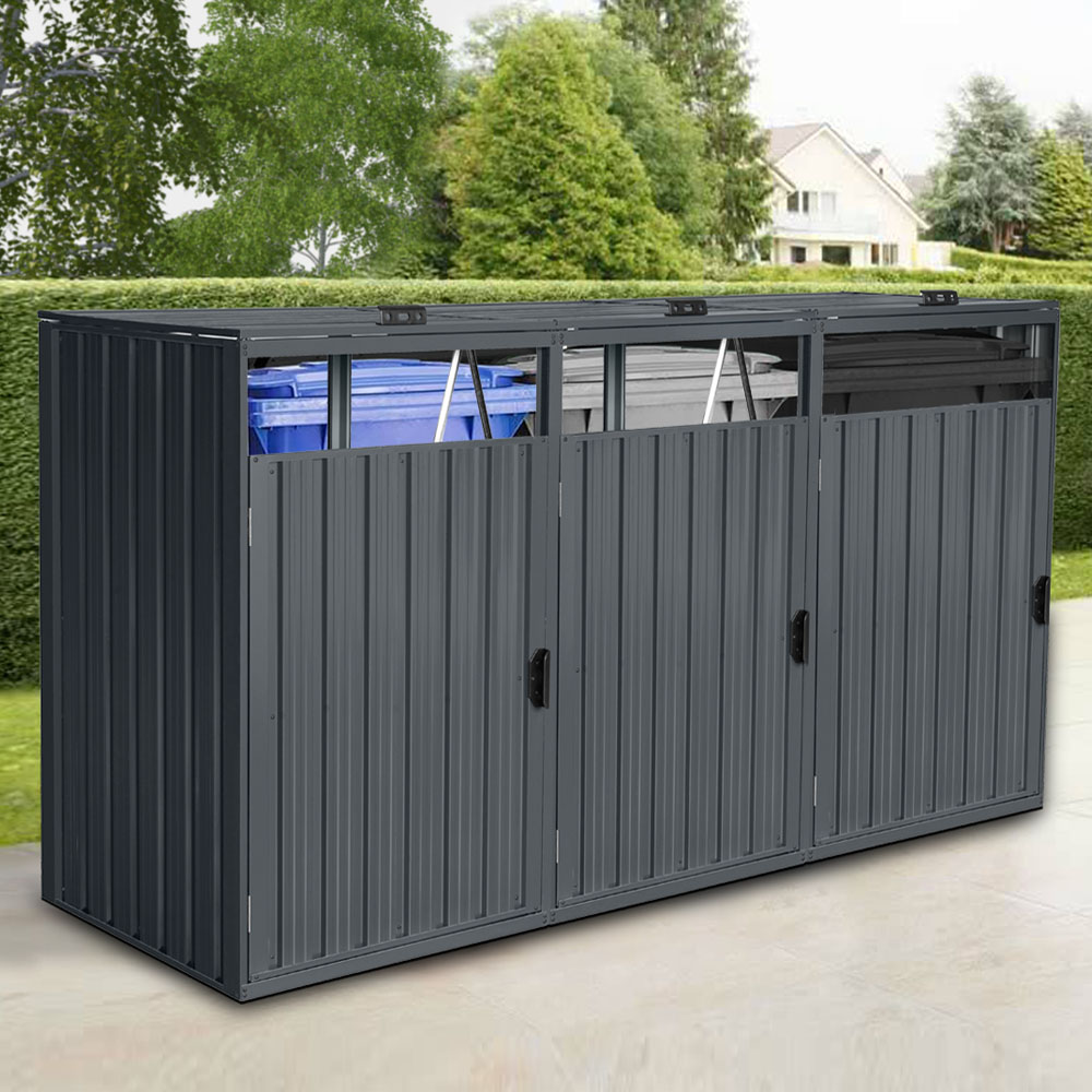 Mülltonnenbox dreitürig CUBO - 3x 240L