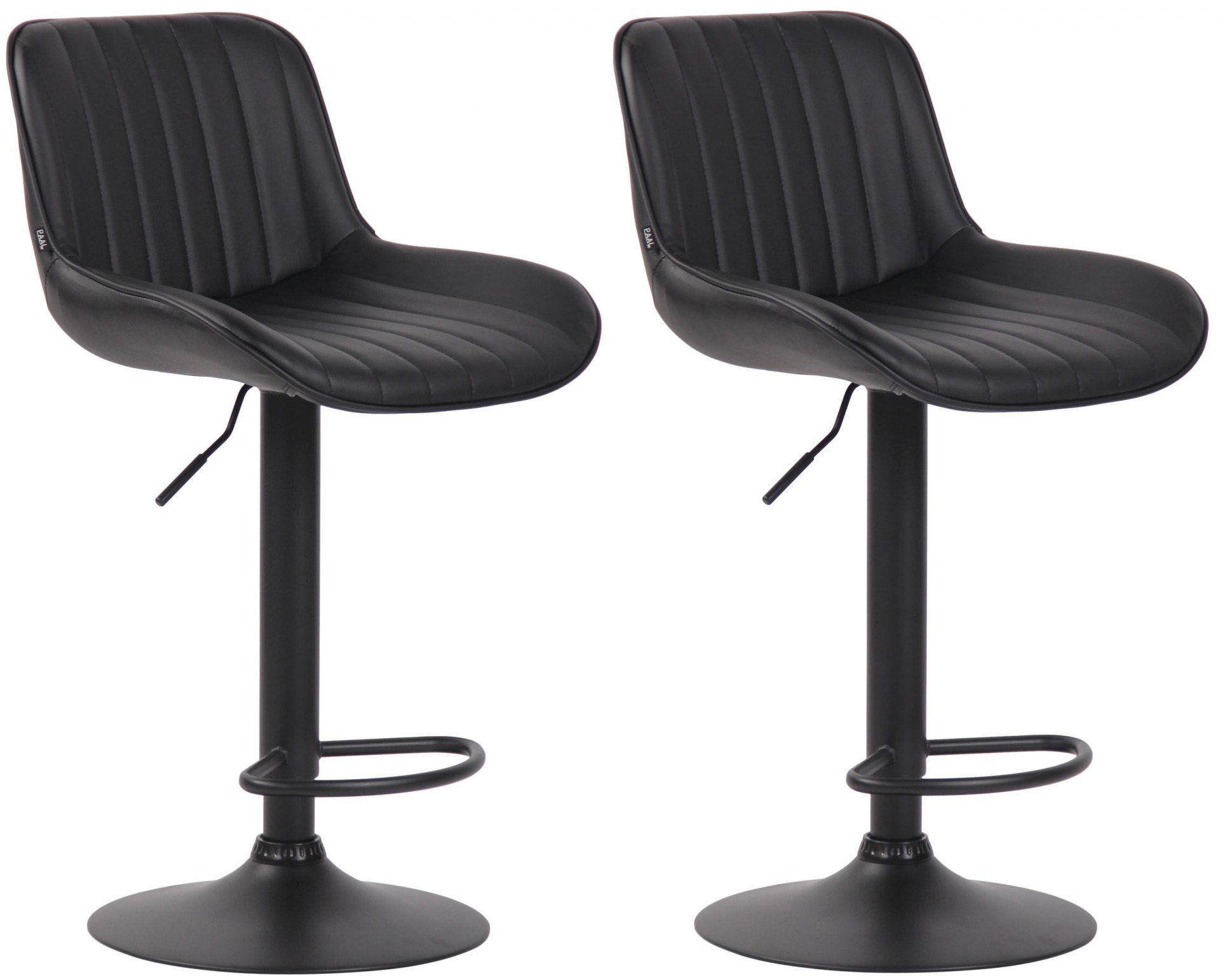 2er Set Barhocker Lentini Kunstleder schwarz, schwarz