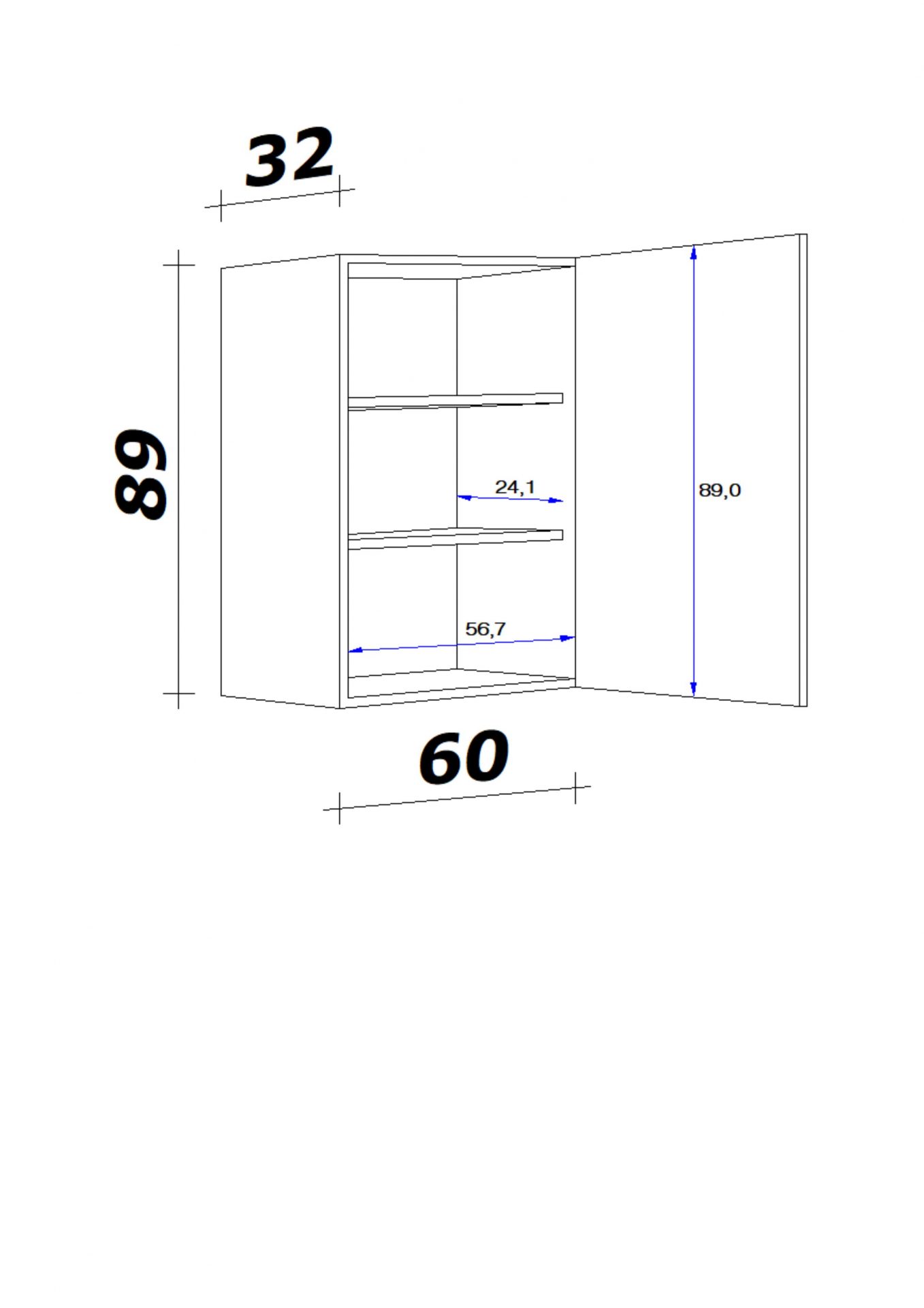 Hängeschrank CARA 60x89 cm