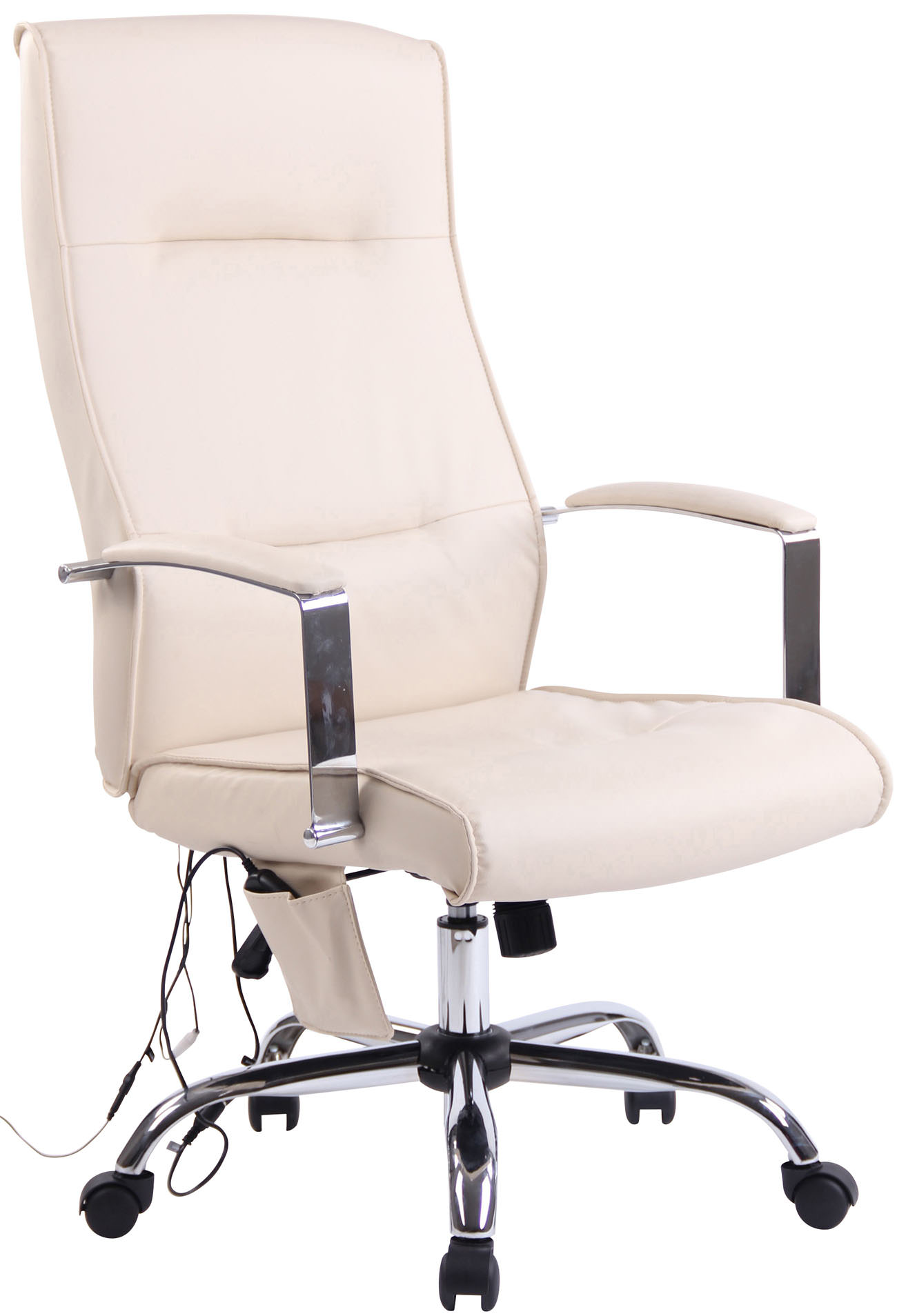 Bürostuhl Portland Kunstleder mit Massagefunktion, creme