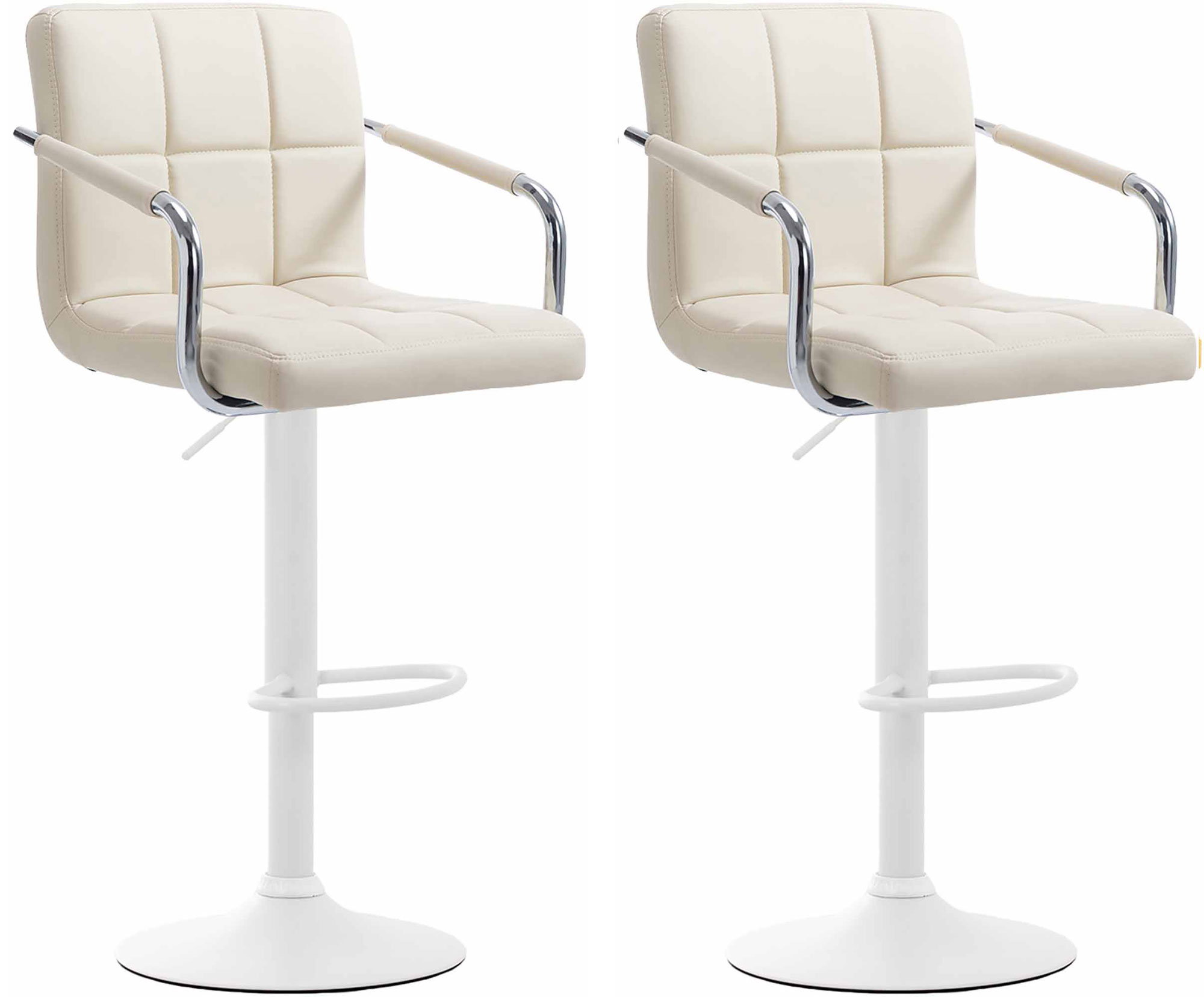 2er Set Barhocker Lucy V2 weiß, creme