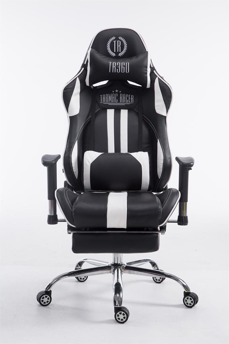 Racing Bürostuhl Limit mit Fußablage, schwarz/weiß