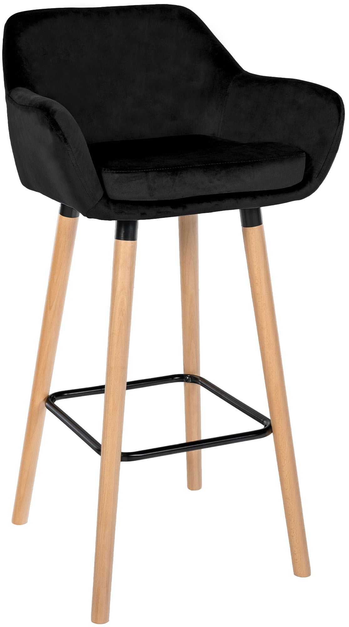 Barhocker Grant Samt, schwarz