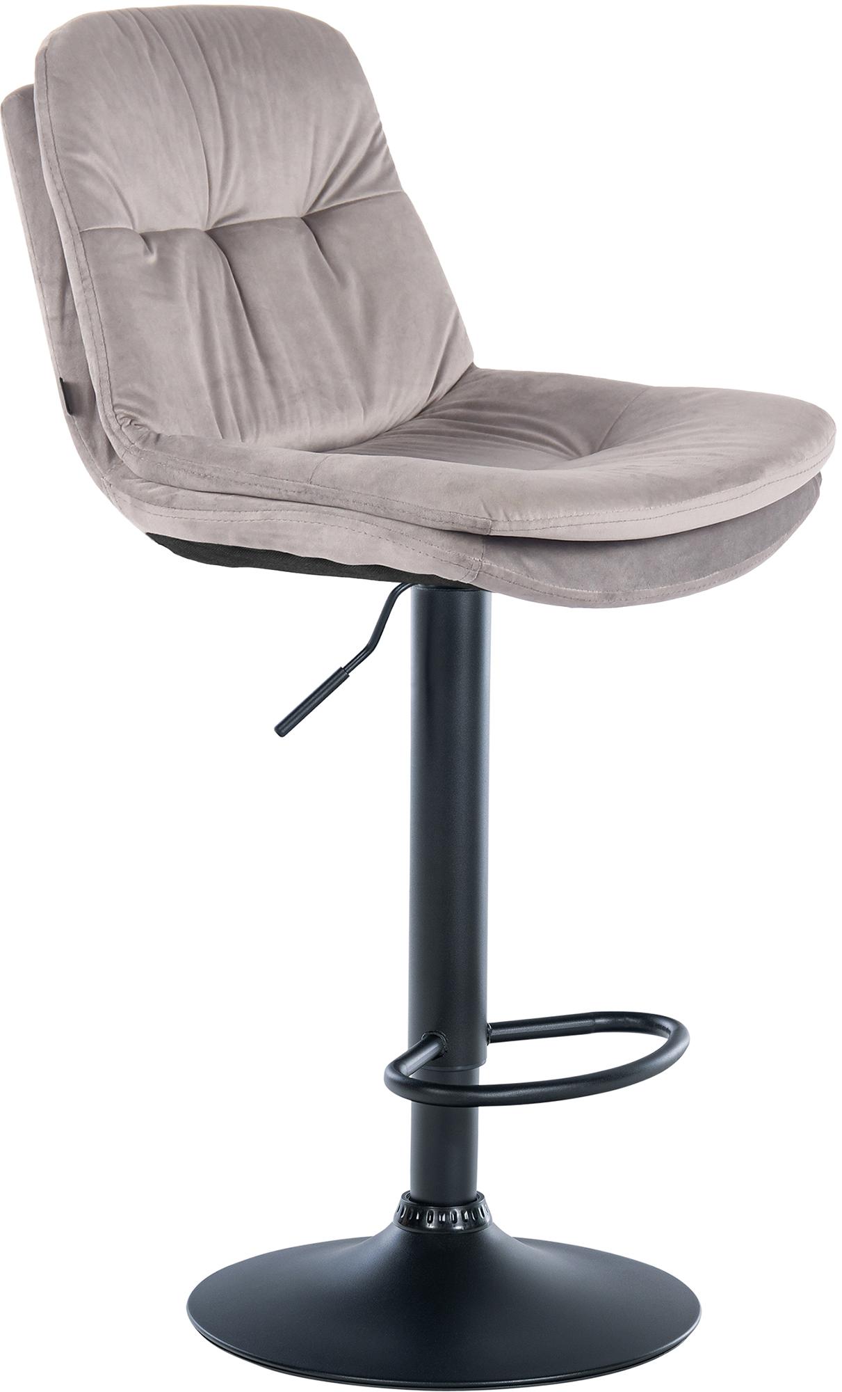 Barhocker Laurel Samt schwarz, grau