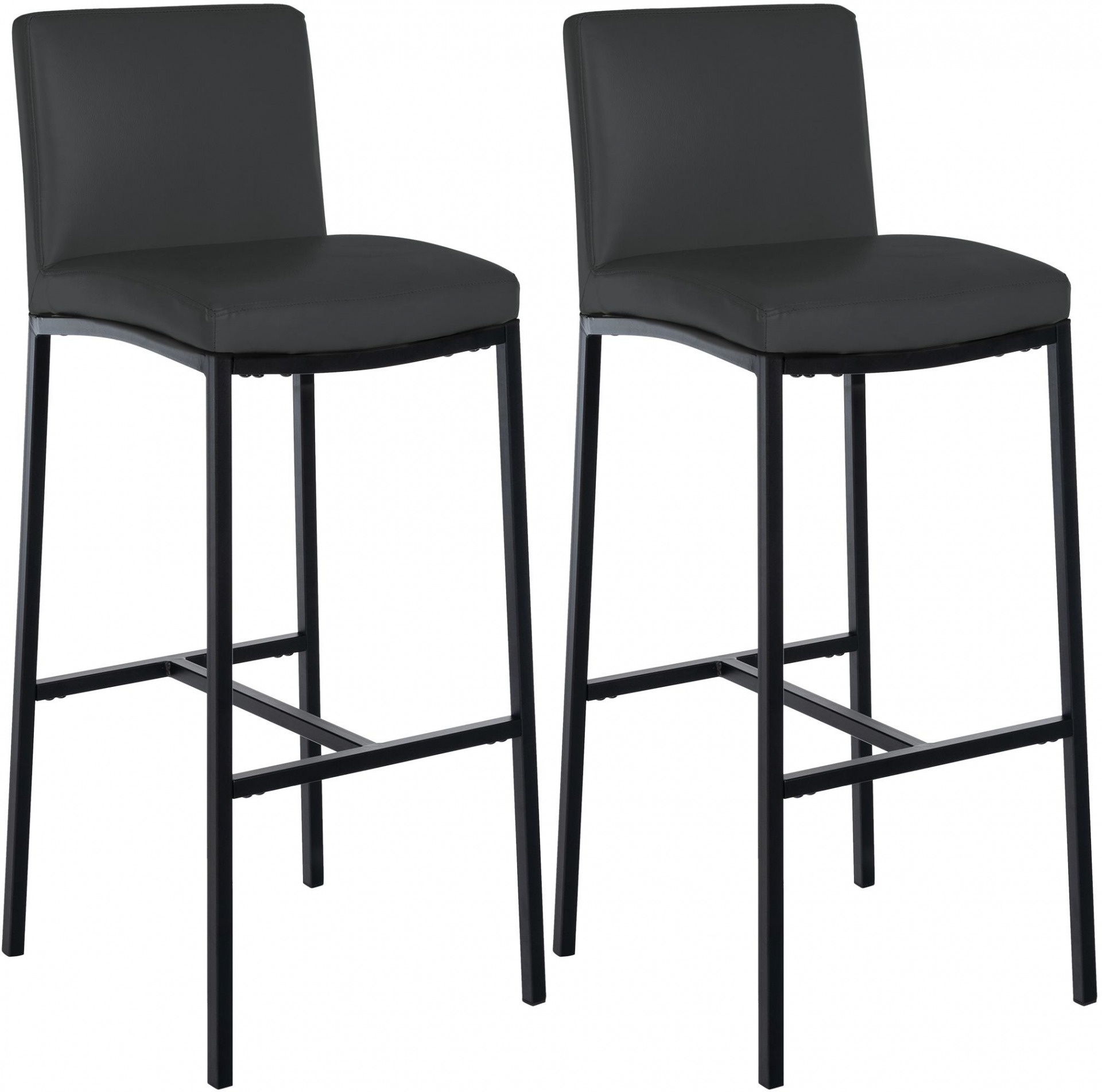 2er Set Barhocker Freeport Kunstleder B, dunkelgrau