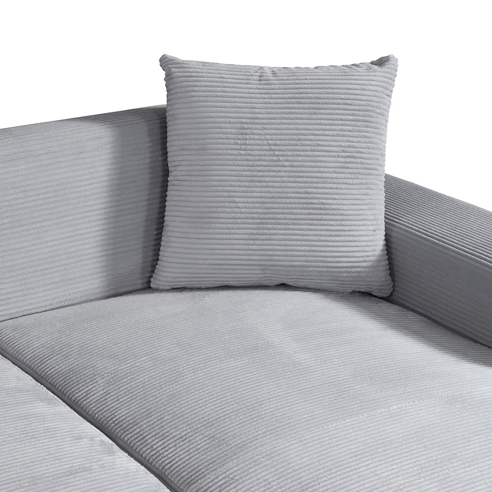 Ecksofa AMELIO Cord Grau Rechts - 240 x 178 cm