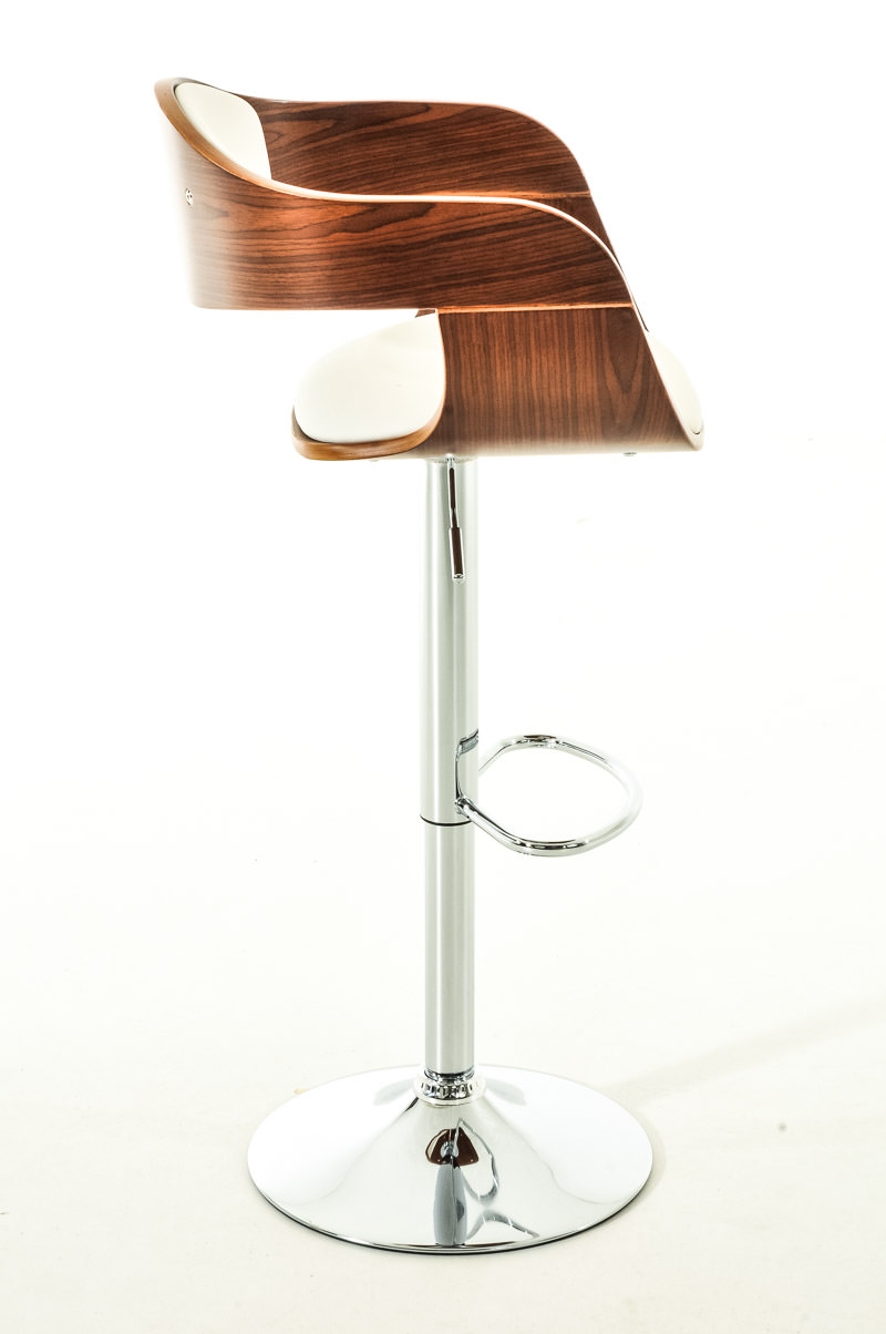 2er Set Barhocker Kingston C Kunstleder, walnuss/weiß