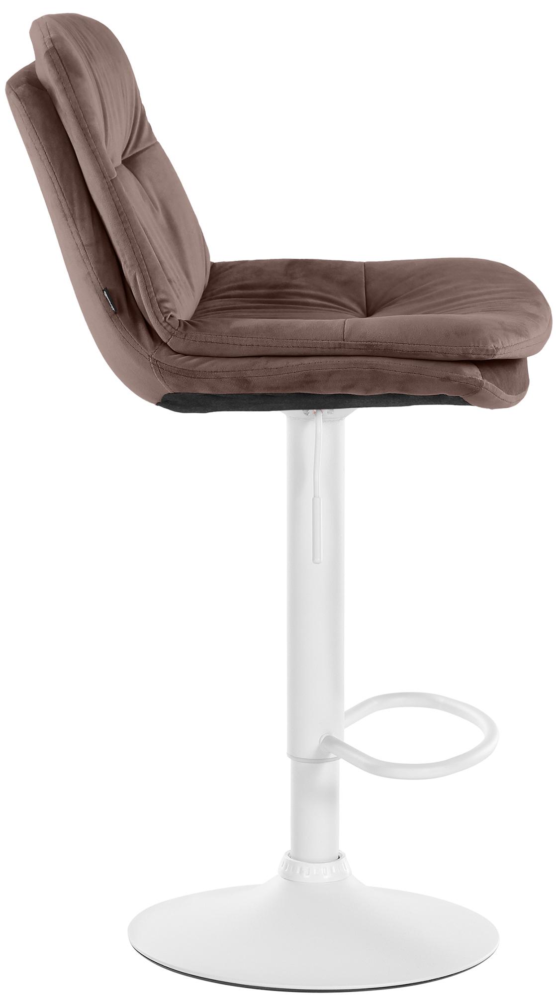 Barhocker Laurel Samt weiß, braun