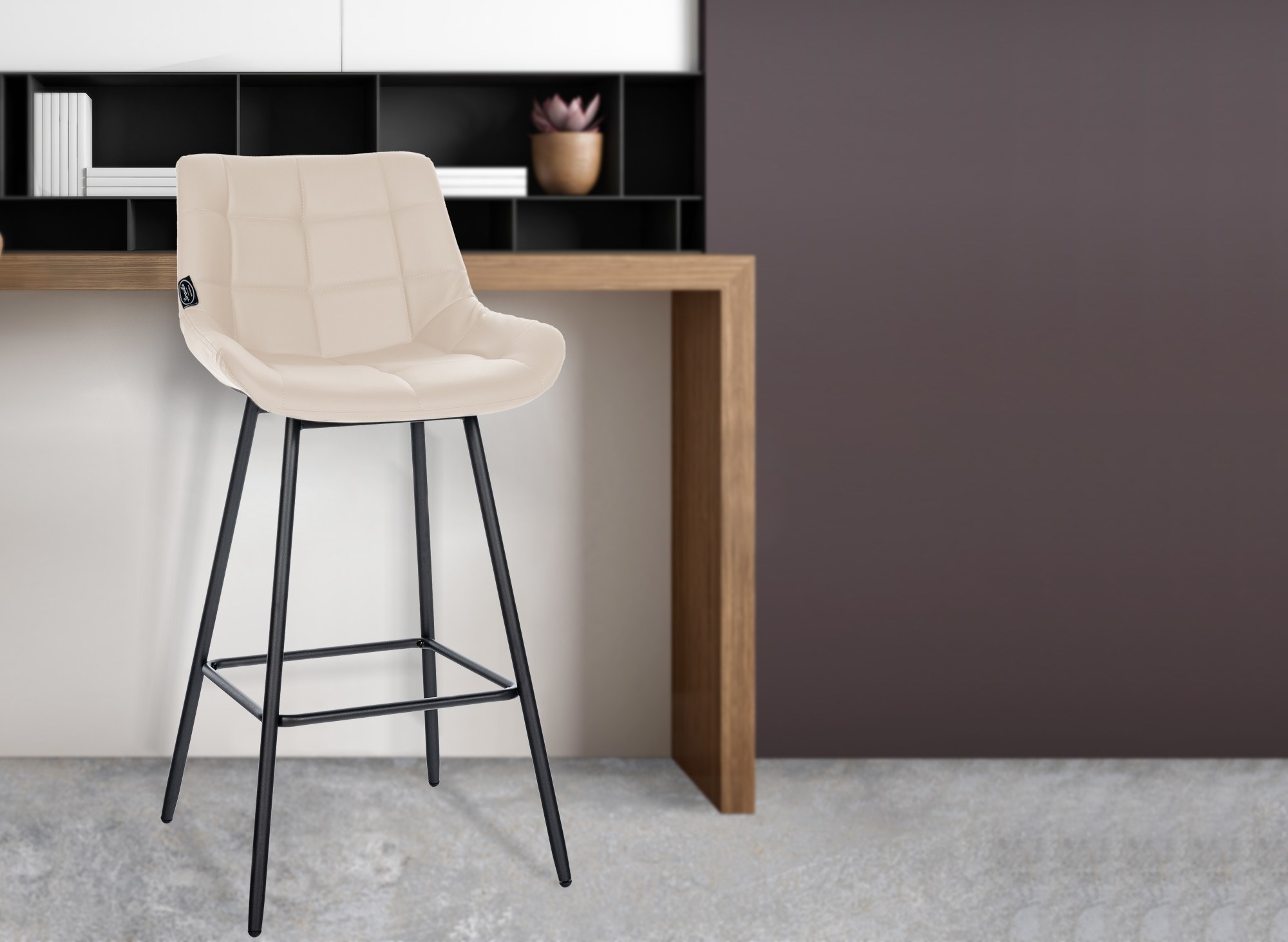 Barhocker Weston Kunstleder, creme