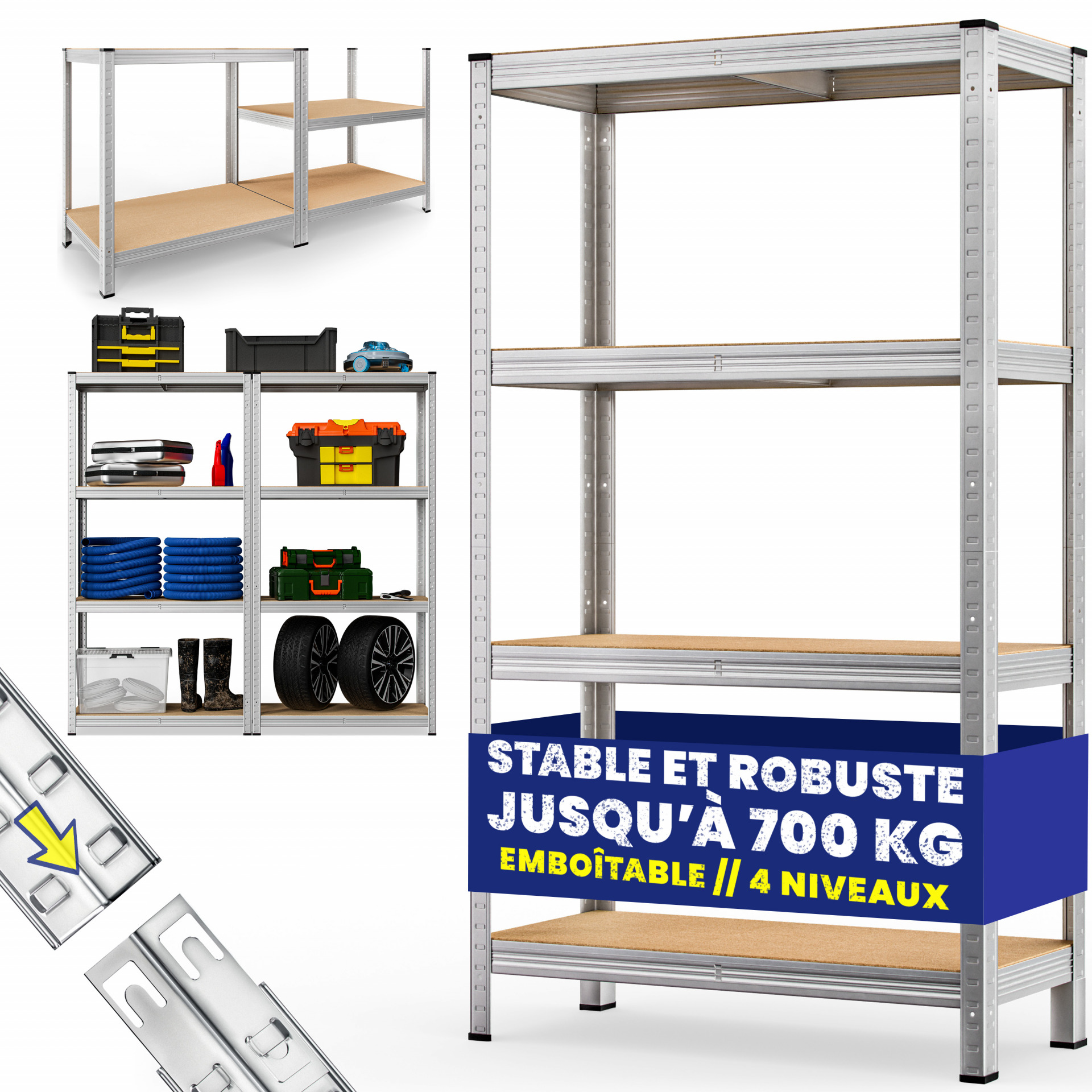 Schwerlastregal 160x90x40cm verzinkt 700kg