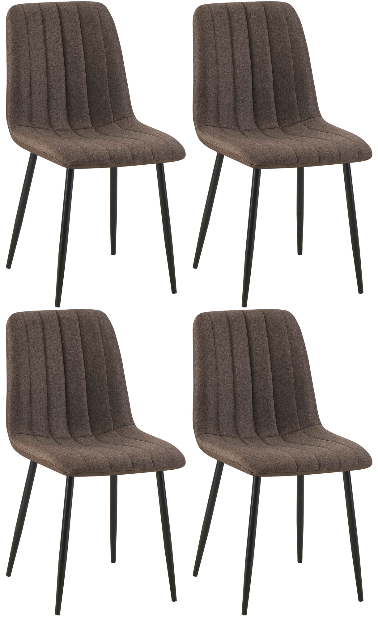 4er Set Stühle Dijon Stoff, braun