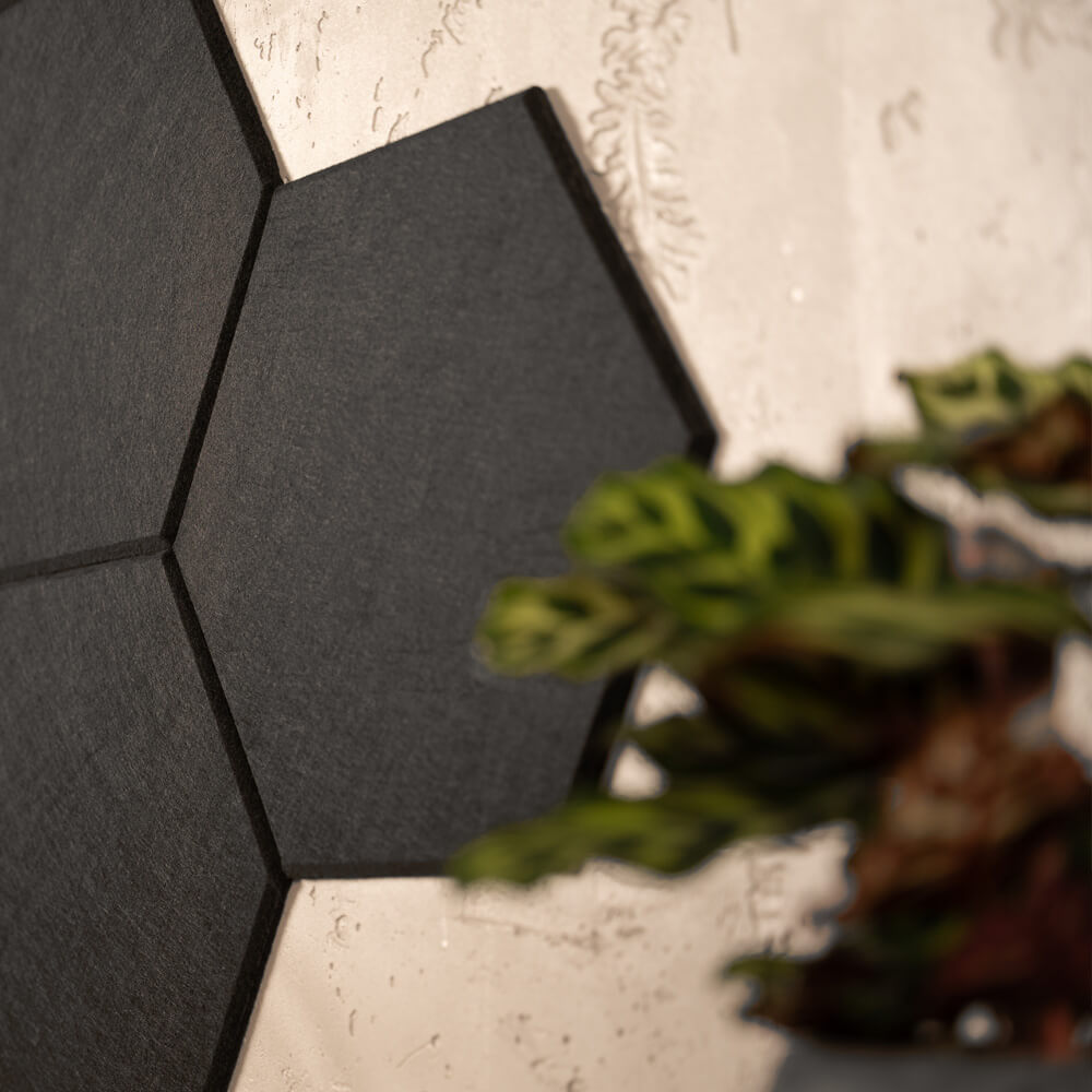 Akustikplatten Hexagon selbstklebend SILENT - 10er Set Schwarz