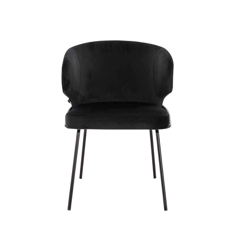 Esszimmerstuhl AMARA Samt - 1er Set Schwarz