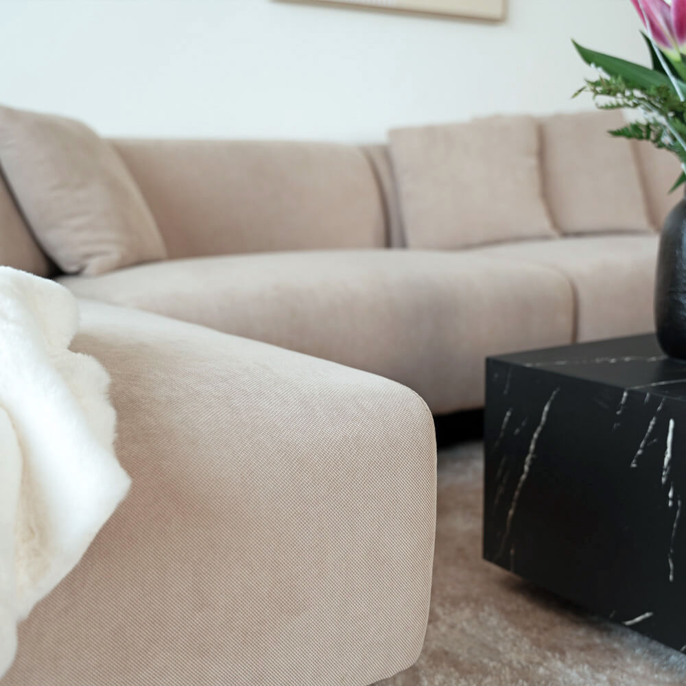 Ecksofa TORINO - 344 x 178 cm Beige Rechts