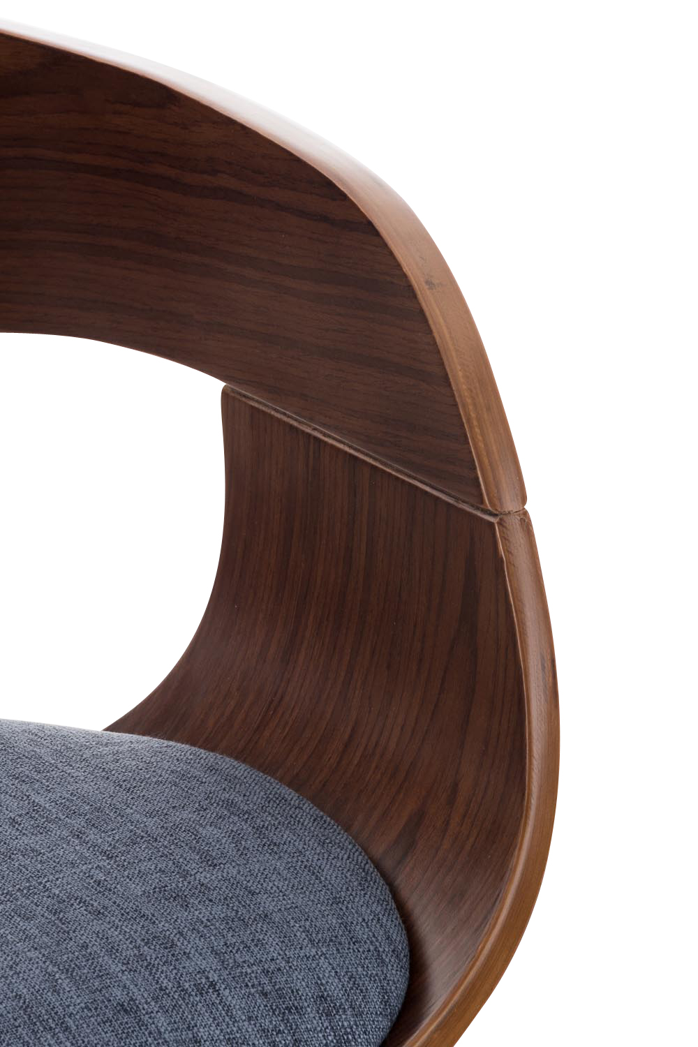 Barhocker Kingston C Stoff, walnuss/blau