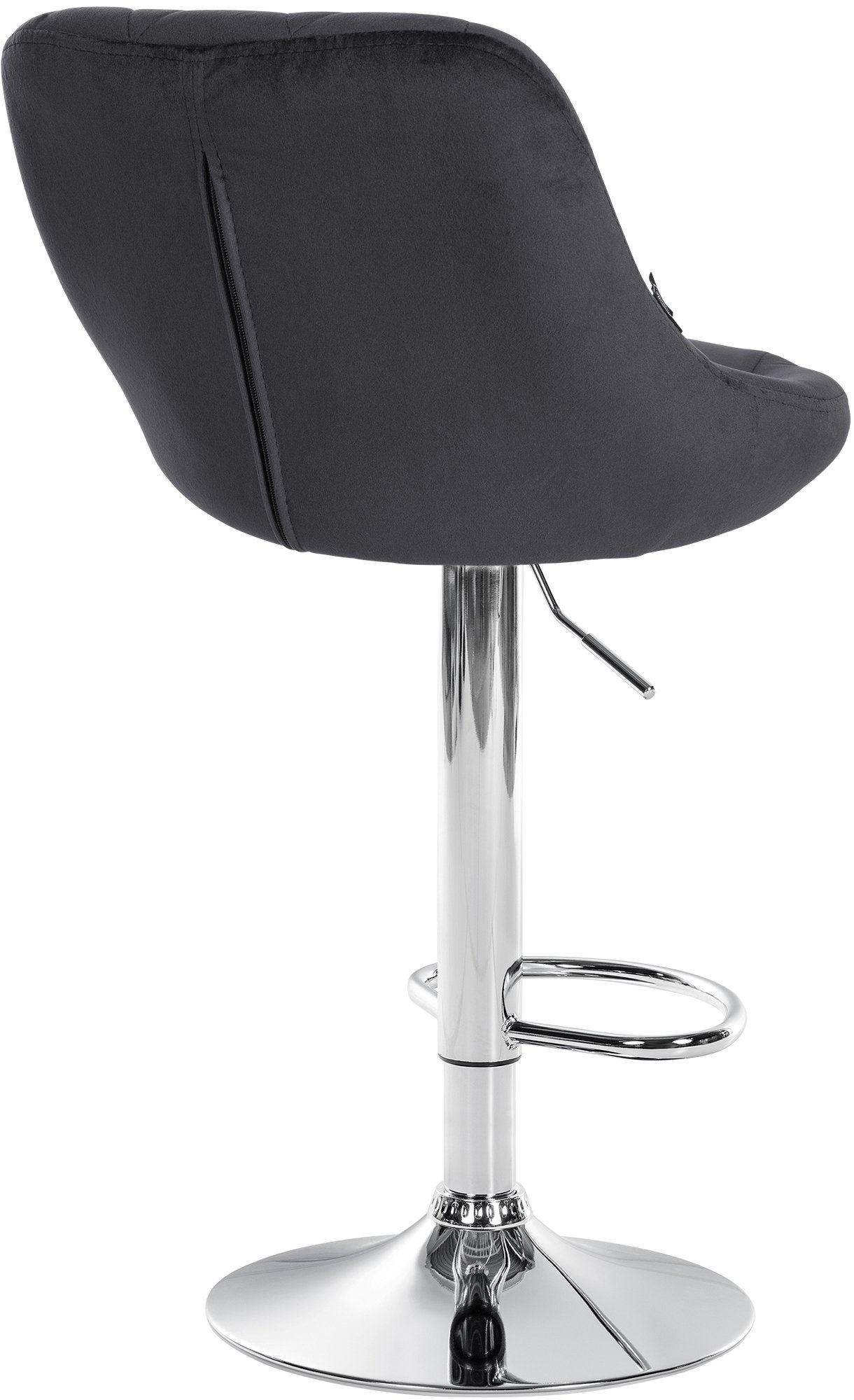 2er Set Barhocker Lazio Samt chrom, dunkelgrau