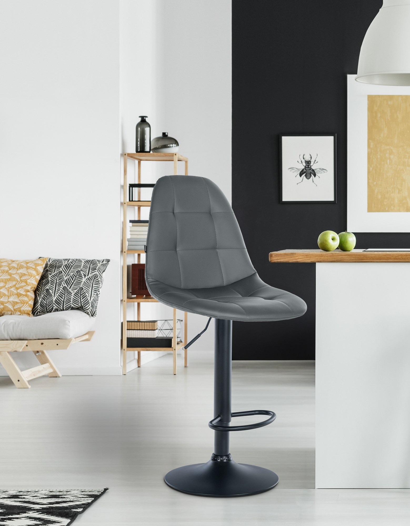 Barhocker Elmore Kunstleder B, grau