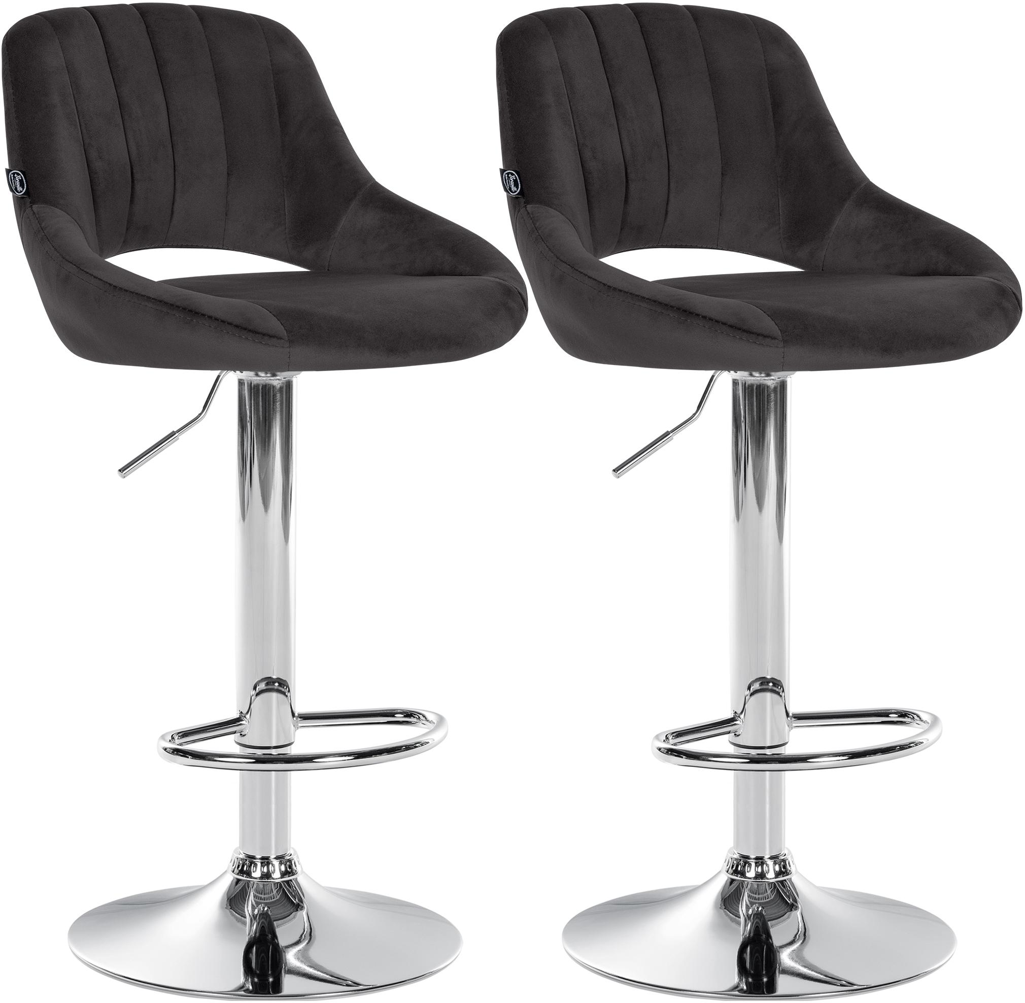 2er Set Barhocker Milet Samt C, schwarz