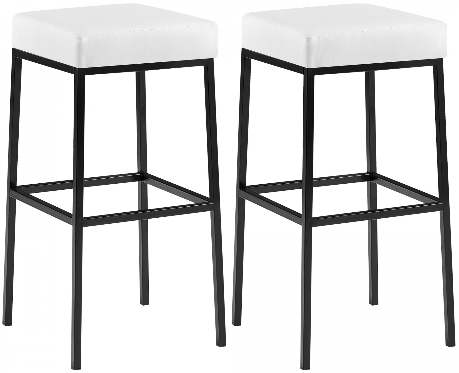 2er Set Barhocker Montreal 80 Kunstleder schwarz, weiß