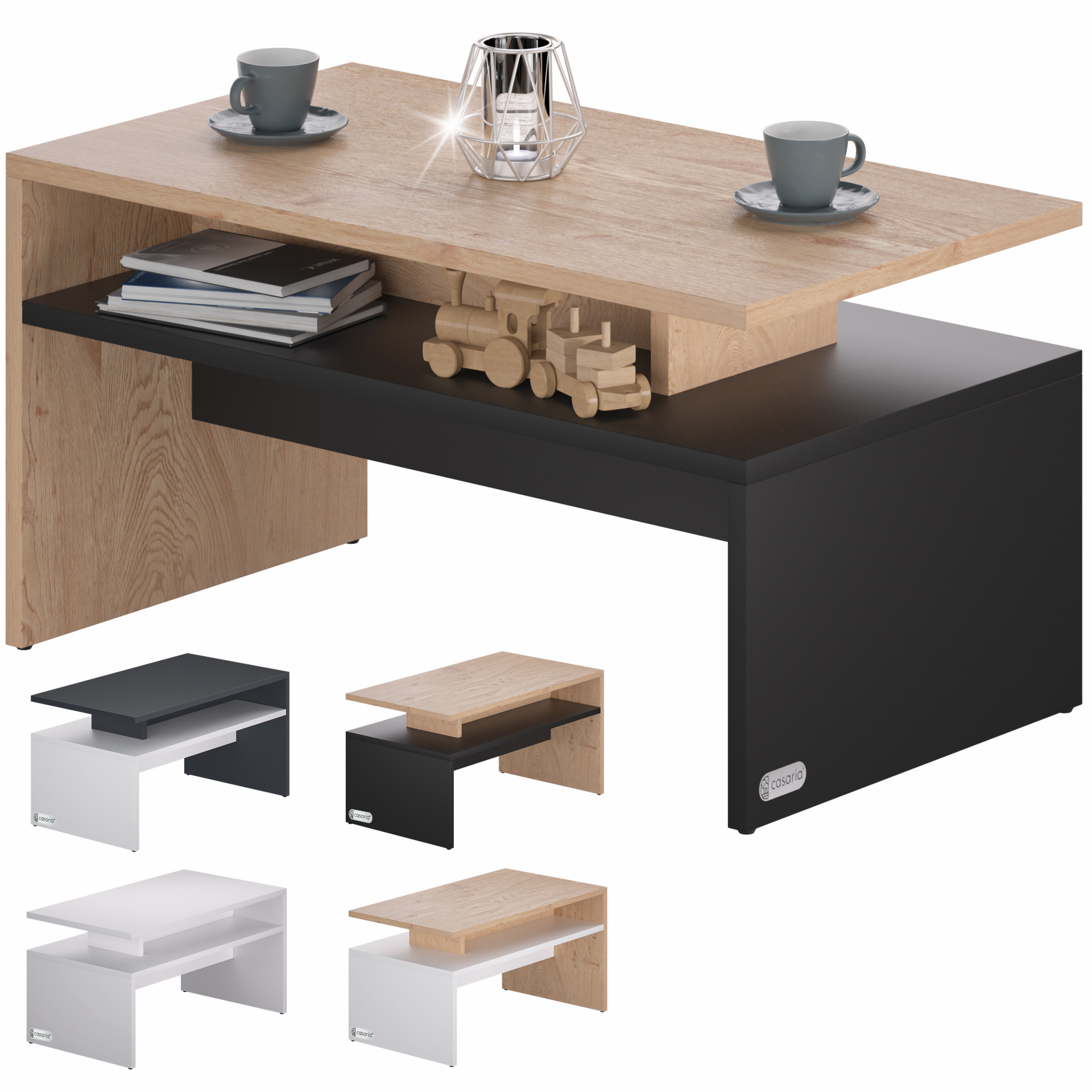 Couchtisch Sacramento Holz/Grau 95x55x50cm