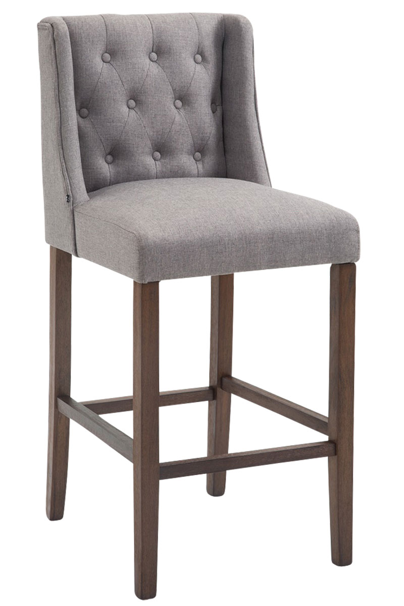 Barhocker Cassandra Stoff Antik-dunkel, hellgrau
