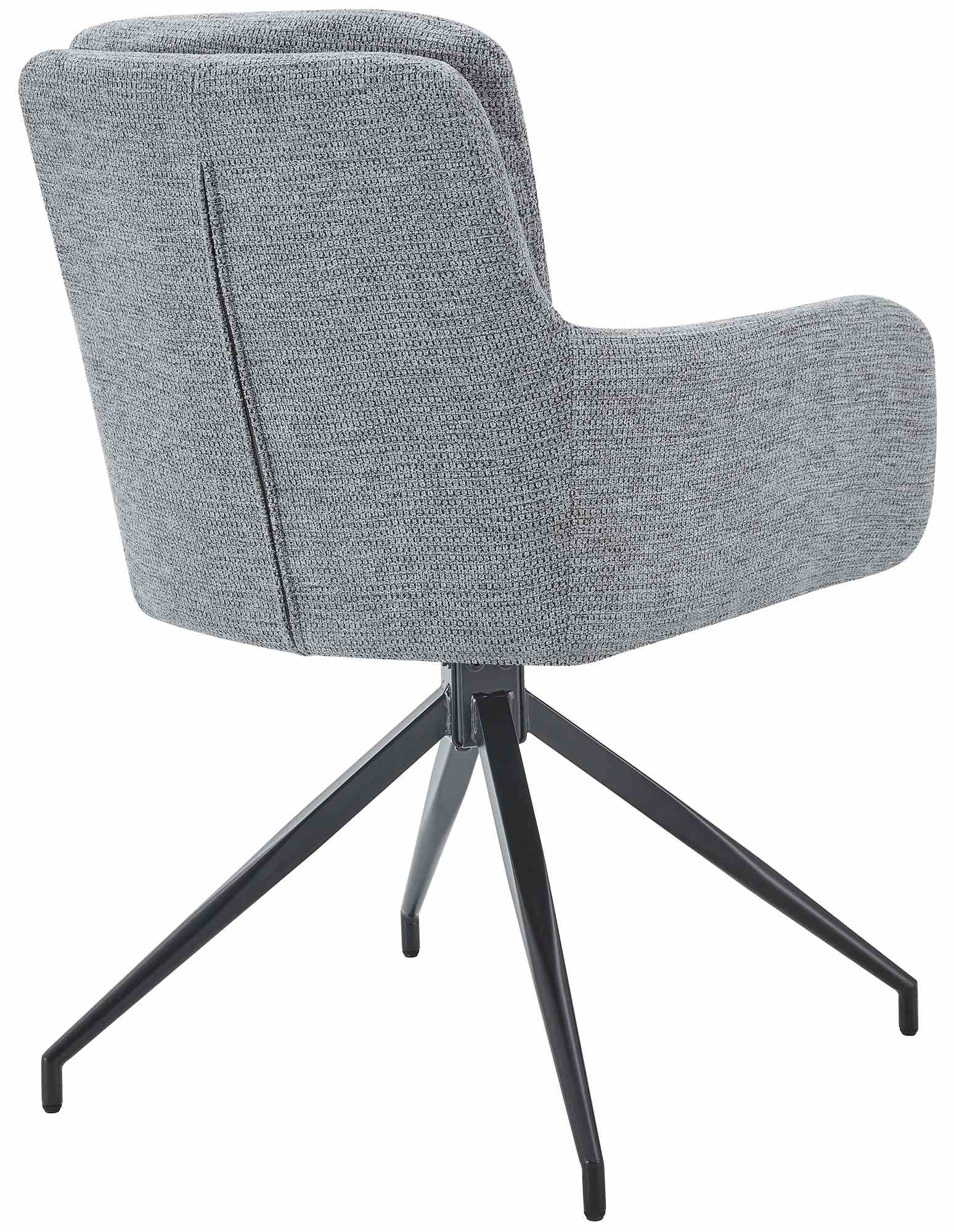 2er Set Esszimmerstuhl Pickett Stoff, grau