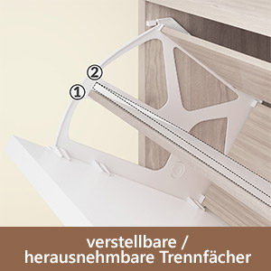 Schuhschrank Eiche/Weiß 115x60x24cm