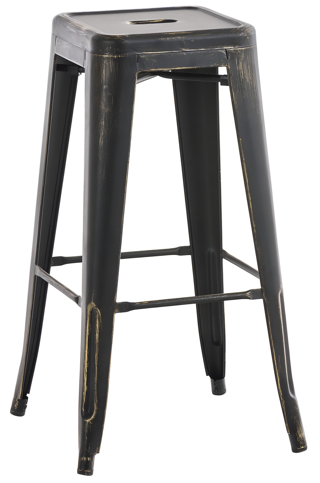 Barhocker Joshua antik, schwarz-gold
