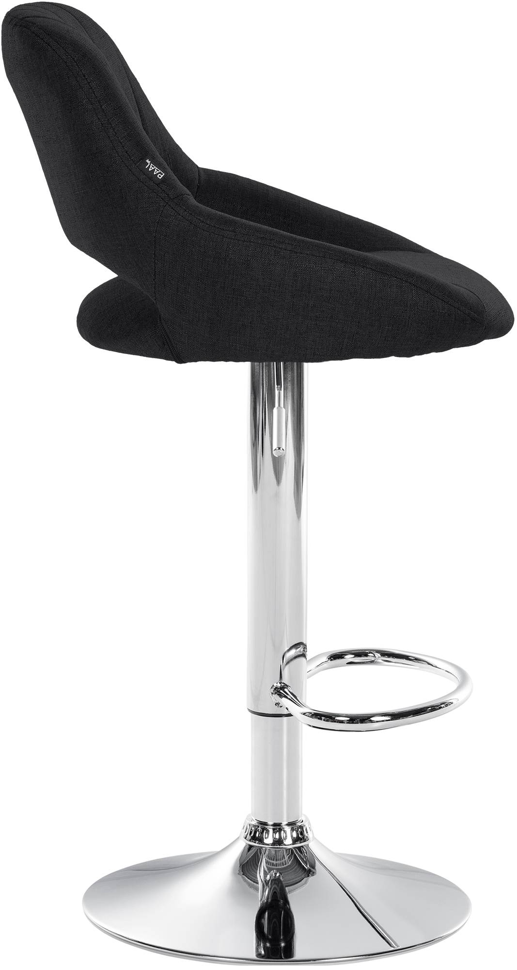 Barhocker Milet Stoff chrom, schwarz