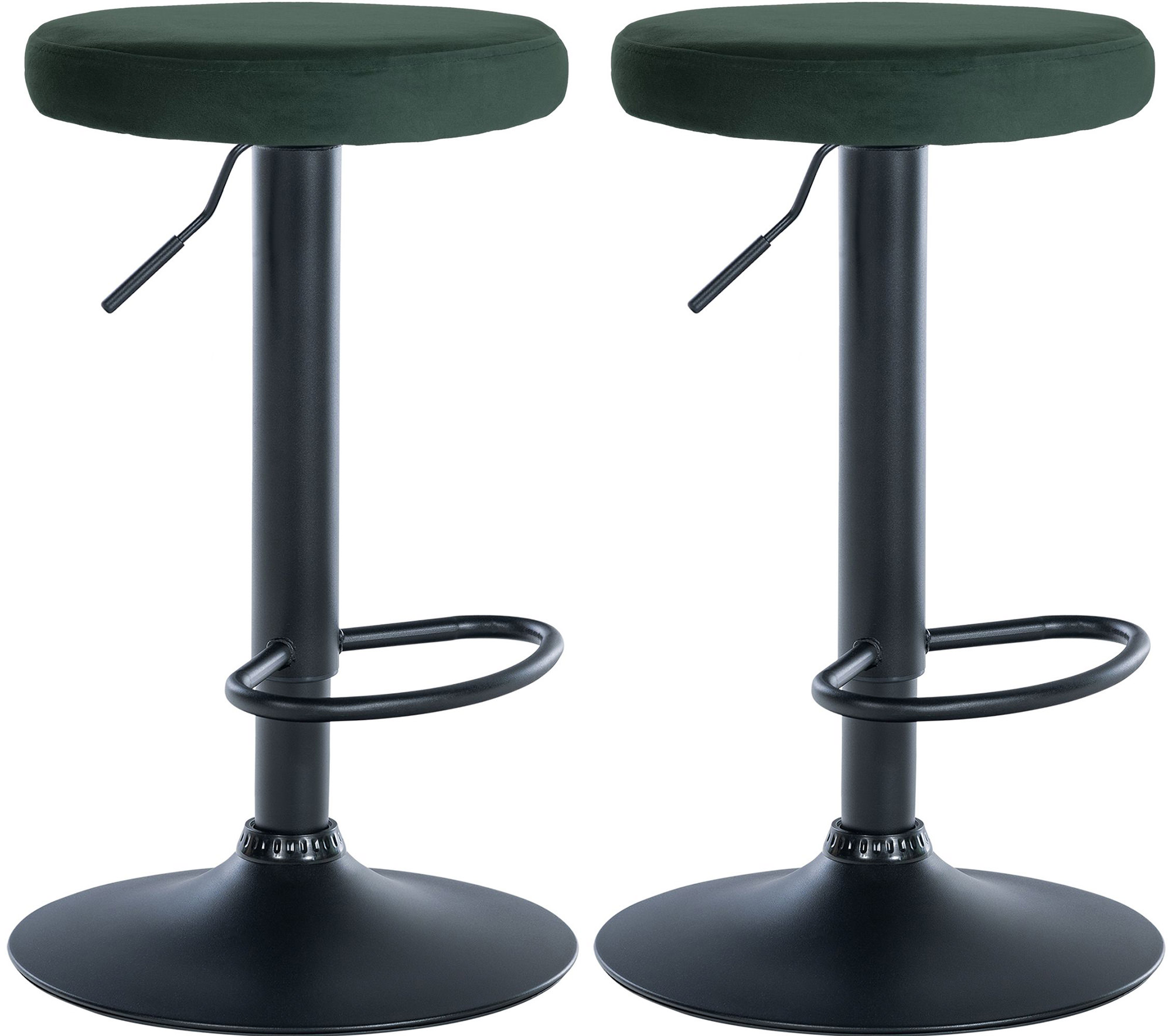 2er Set Barhocker Ponte Samt schwarz, grün